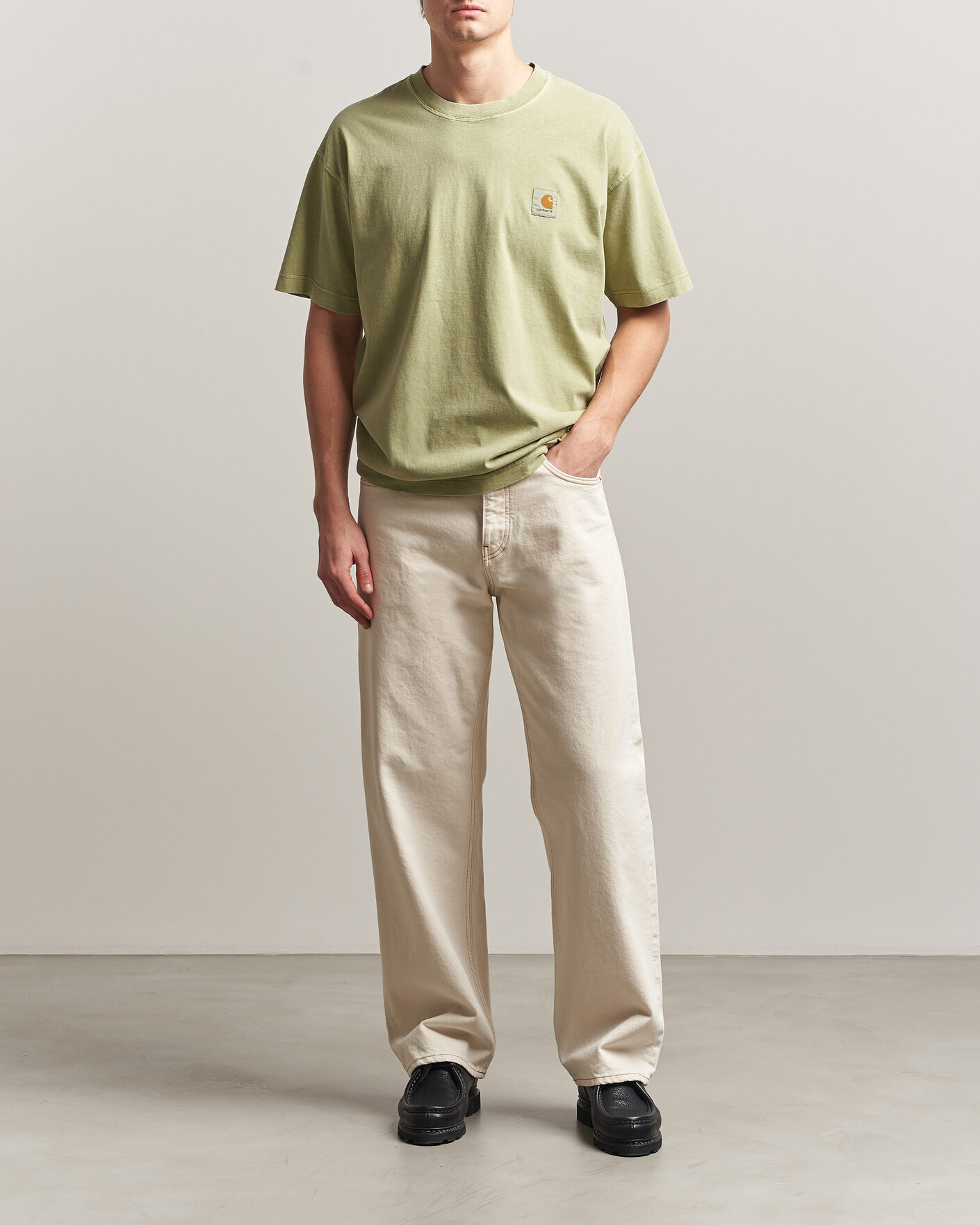 Heren | T-shirts | Carhartt WIP | Nelson Cotton T-Shirt Gentle Green