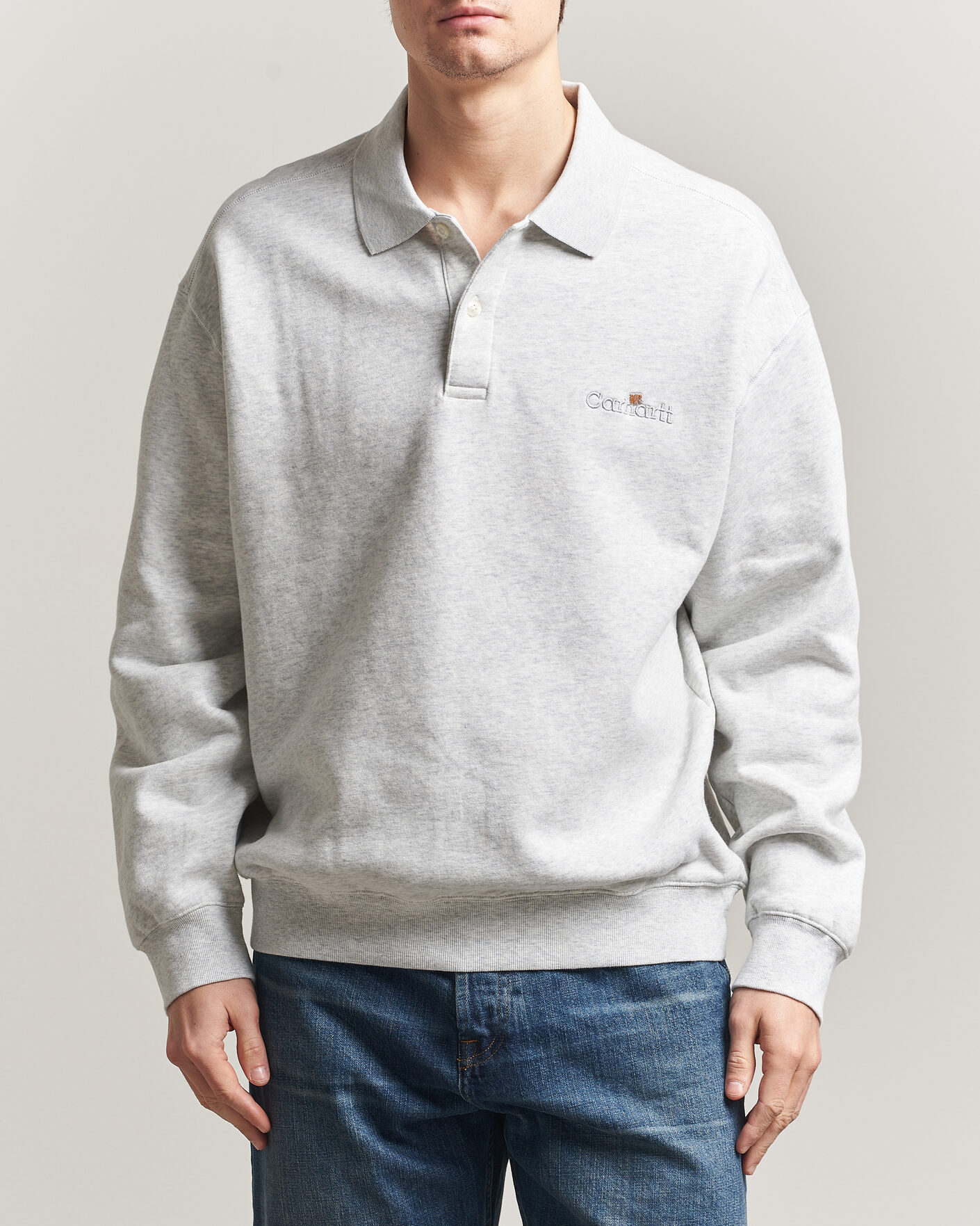 Heren | Truien | Carhartt WIP | WIP Label Polo Sweatshirt Ash Heather