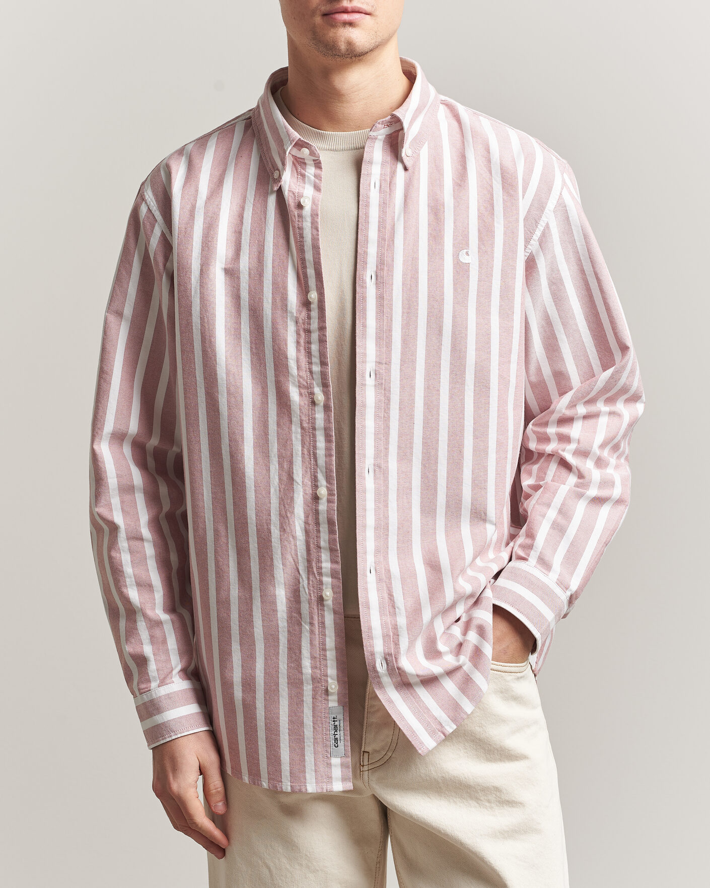 Homme | Chemises | Carhartt WIP | Deven Striped Oxford Shirt Oxide Red