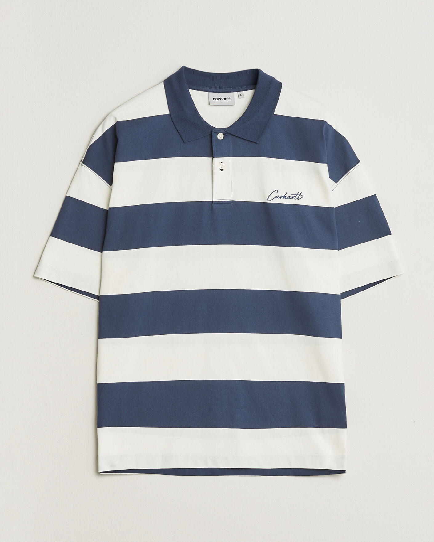 Heren | Polo's | Carhartt WIP | Delrey Polo Blue Stripe