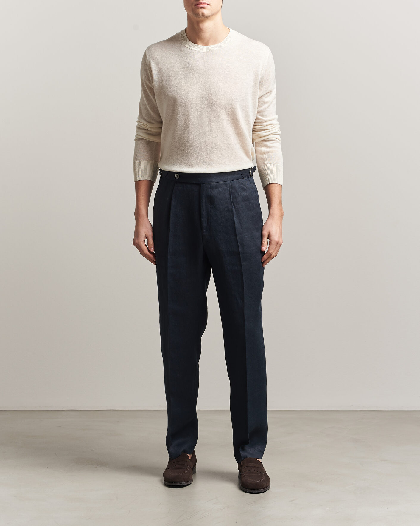 Heren | Truien | Piacenza Cashmere | Soft Silk/Cashmere Crew Neck Off White