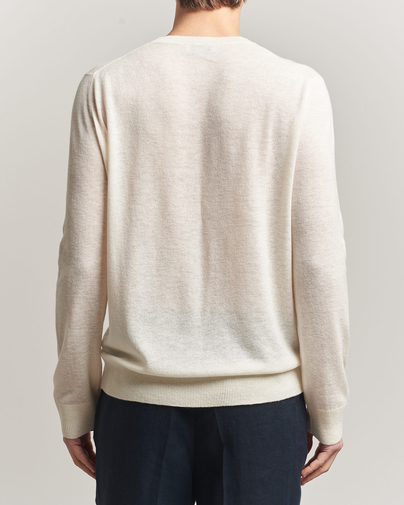Heren | Truien | Piacenza Cashmere | Soft Silk/Cashmere Crew Neck  Off White