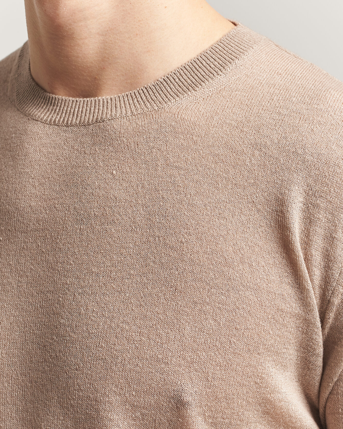 Heren | Truien | Piacenza Cashmere | Soft Silk/Cashmere Crew Neck  Beige