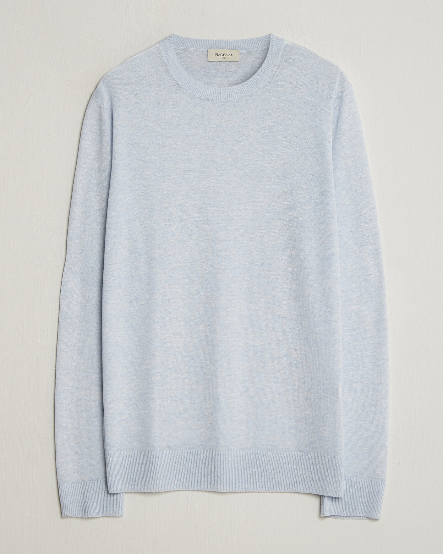 Heren | Truien | Piacenza Cashmere | Soft Silk/Cashmere Crew Neck Sky Blue