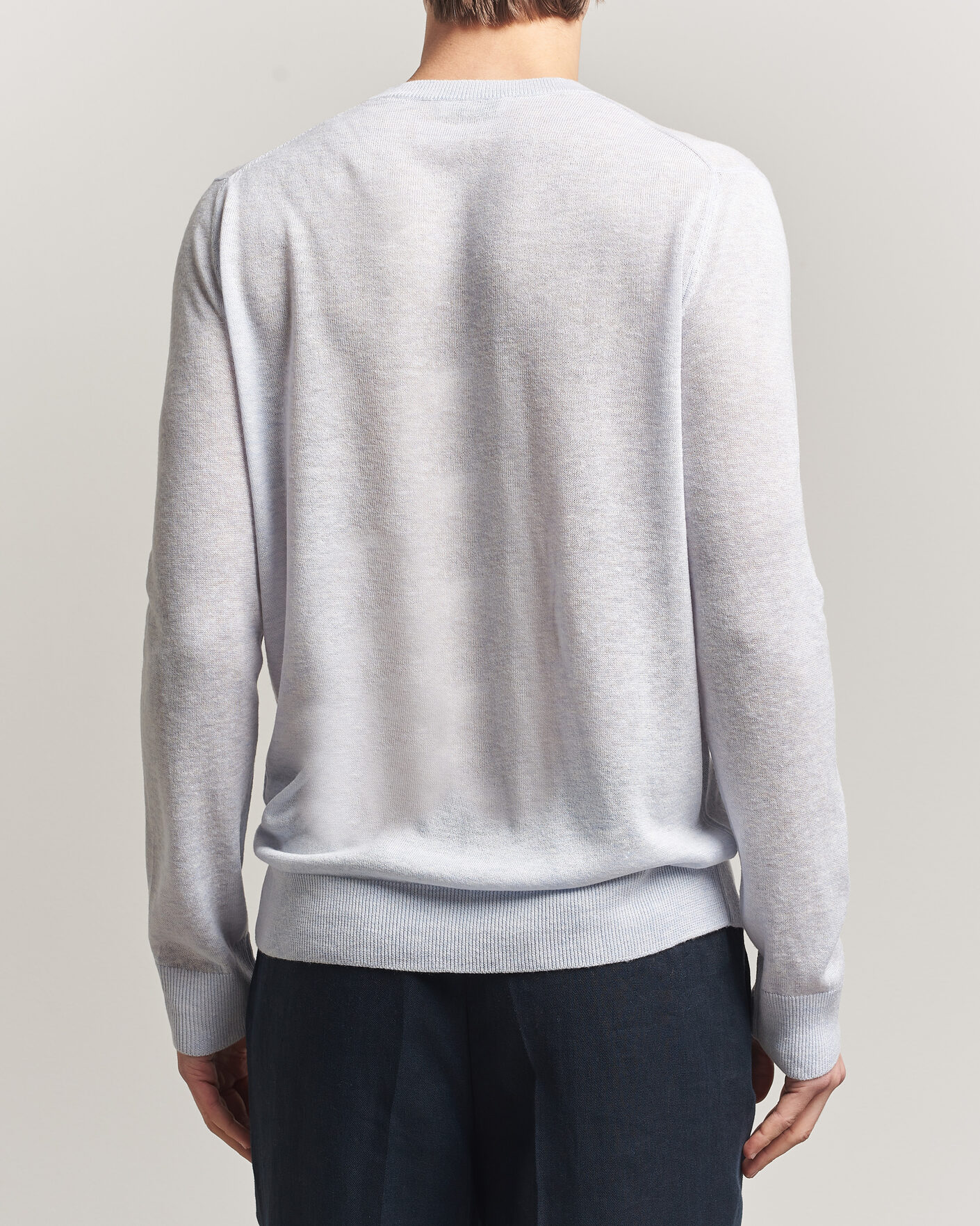 Heren | Truien | Piacenza Cashmere | Soft Silk/Cashmere Crew Neck Sky Blue
