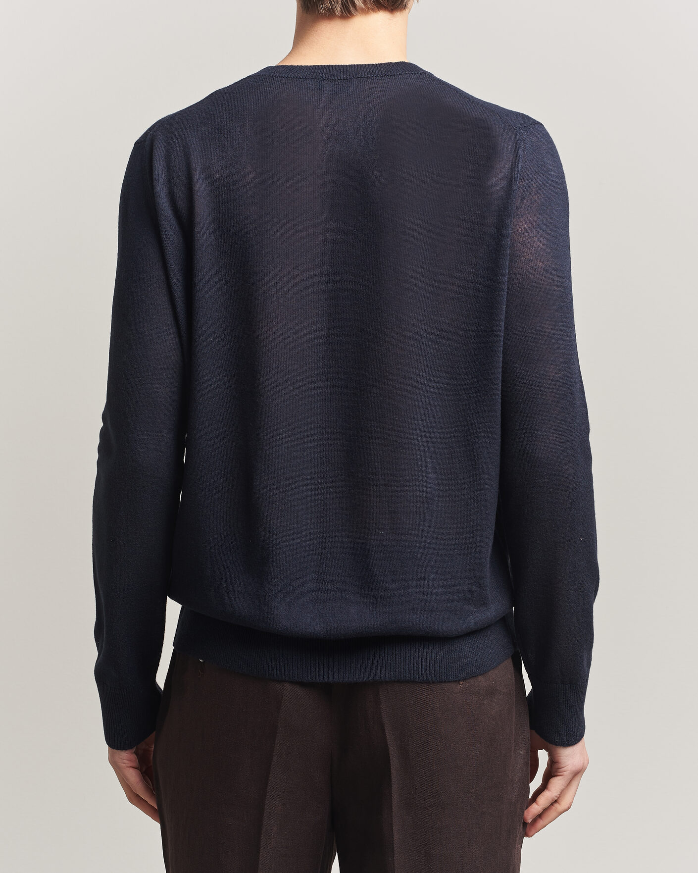 Heren | Truien | Piacenza Cashmere | Soft Silk/Cashmere Crew Neck Navy