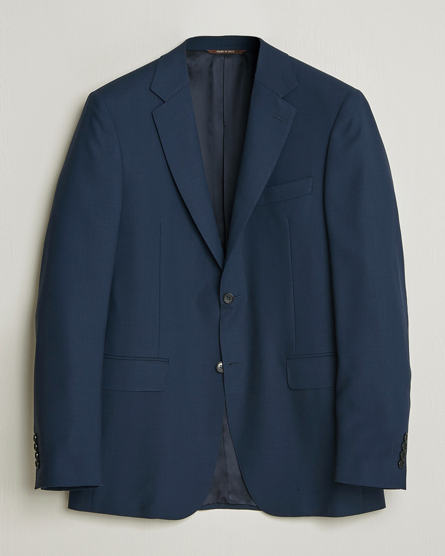 Homme | Blazers | Canali | Travel Wool Blazer Dark Blue