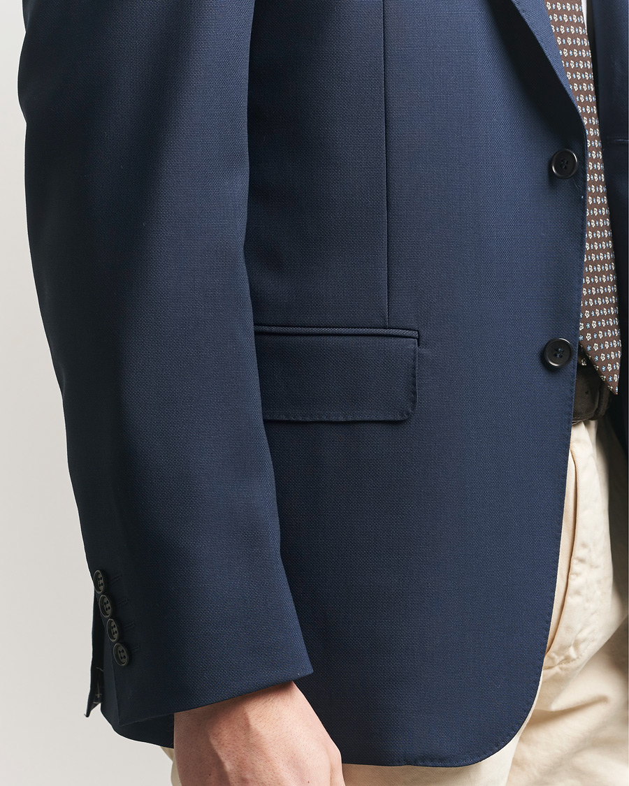Heren | Blazers | Canali | Travel Wool Blazer Dark Blue