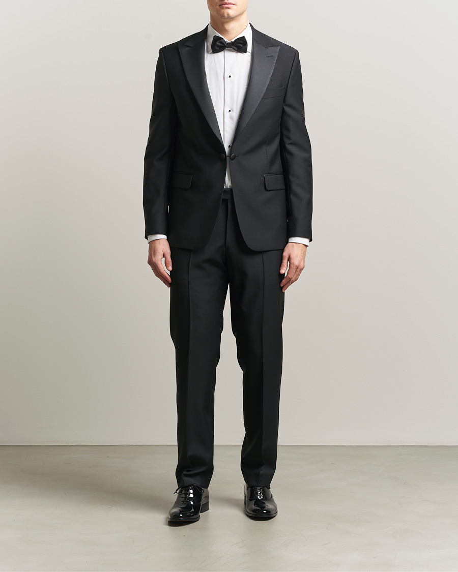 Heren | Overhemden | Canali | Classic Black Studs Tuxedo Shirt White