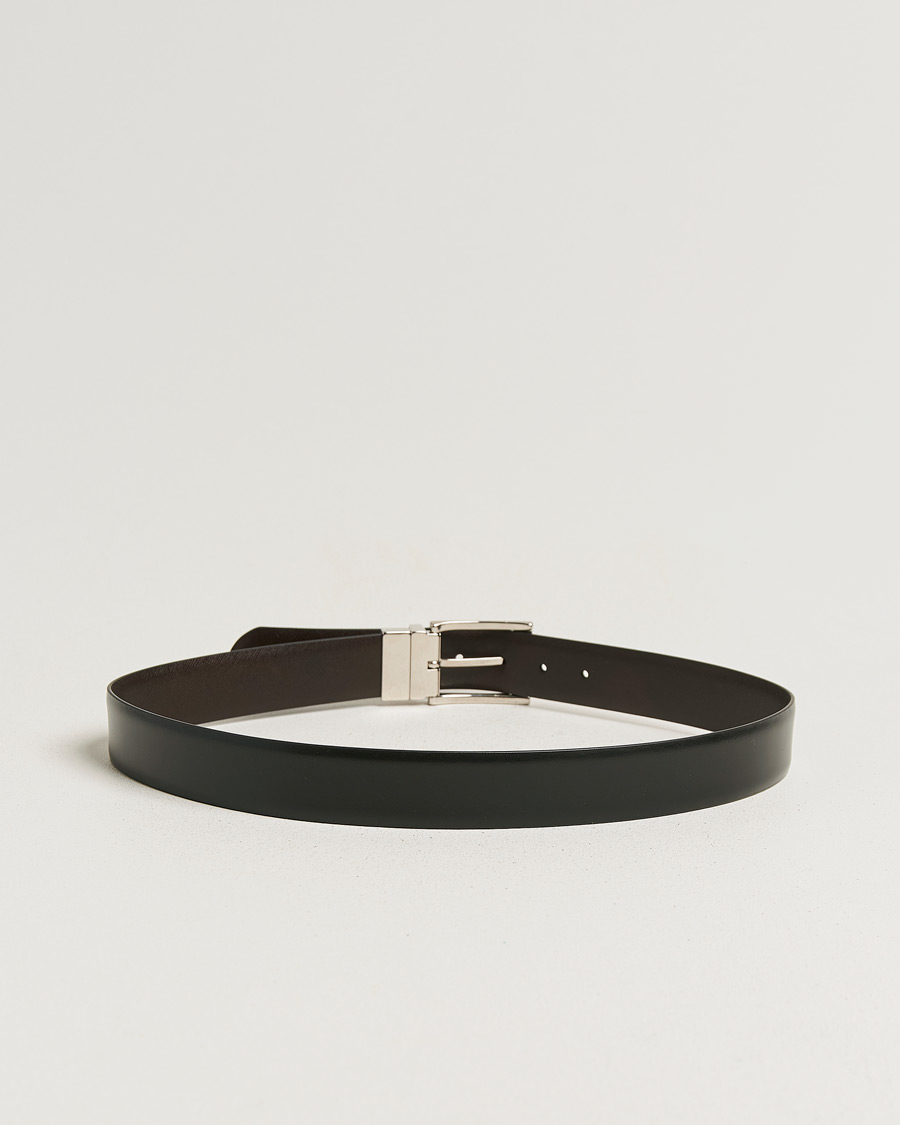 Heren | Riemen | Canali | Reversible Saffiano Belt Black/Brown