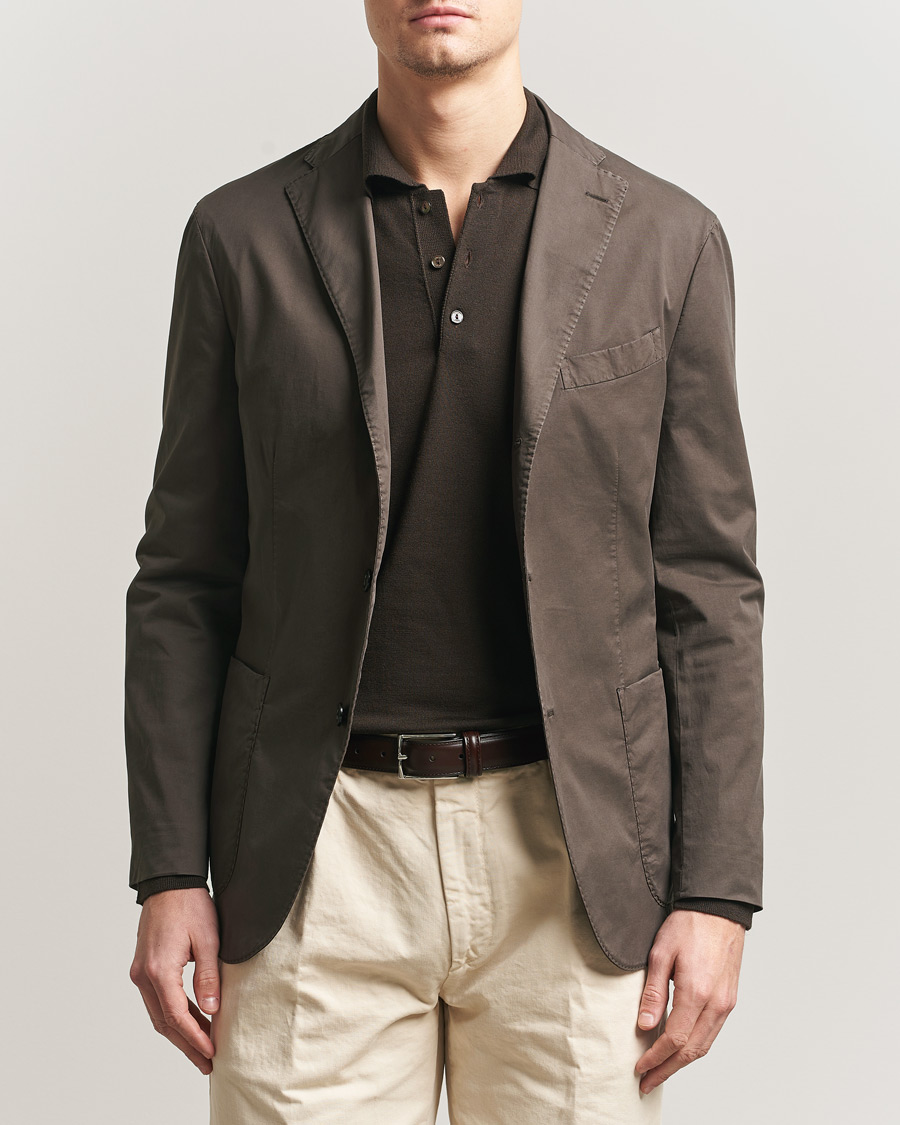 Homme | Blazers | Boglioli | K Jacket Supima Cotton Blazer Dark Brown