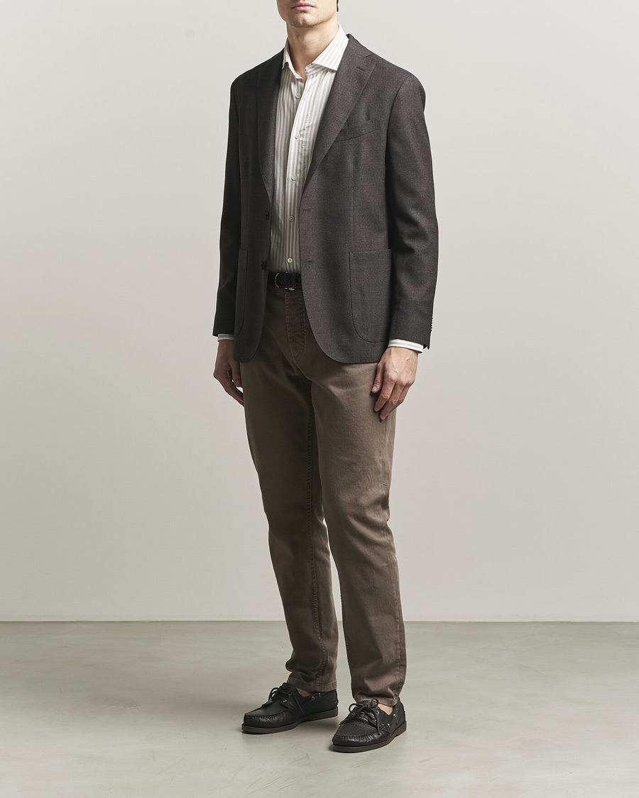 Homme | Blazers | Boglioli | K Jacket Wool Hopsack Blazer Dark Brown