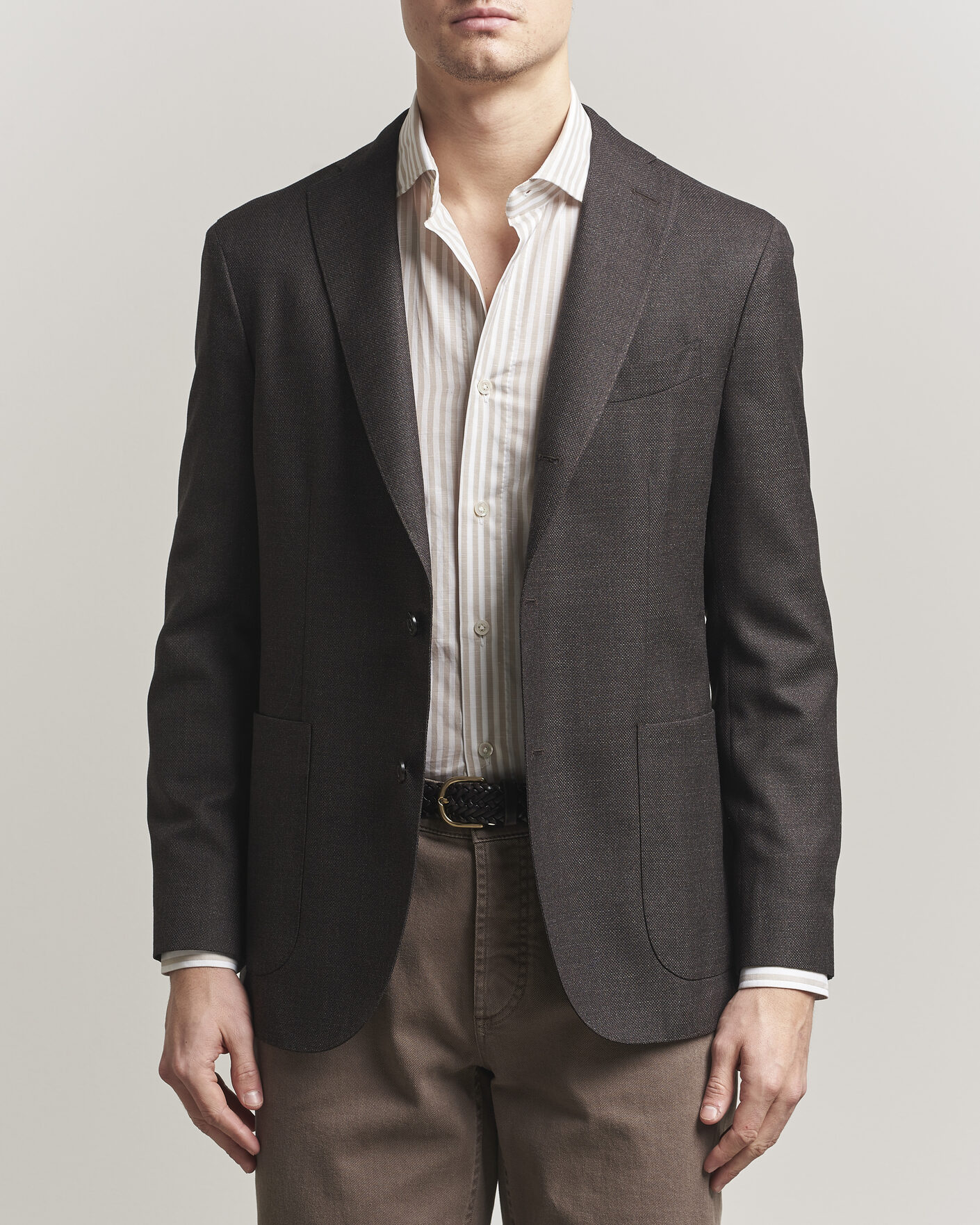 Heren | Blazers | Boglioli | K Jacket Wool Hopsack Blazer Dark Brown