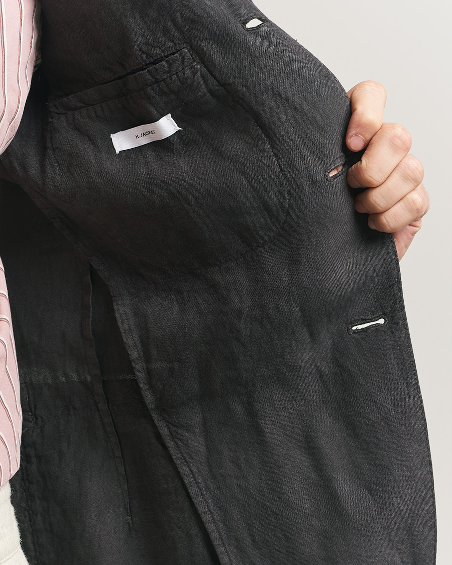 Heren | Blazers | Boglioli | K Jacket Linen Blazer Dark Brown