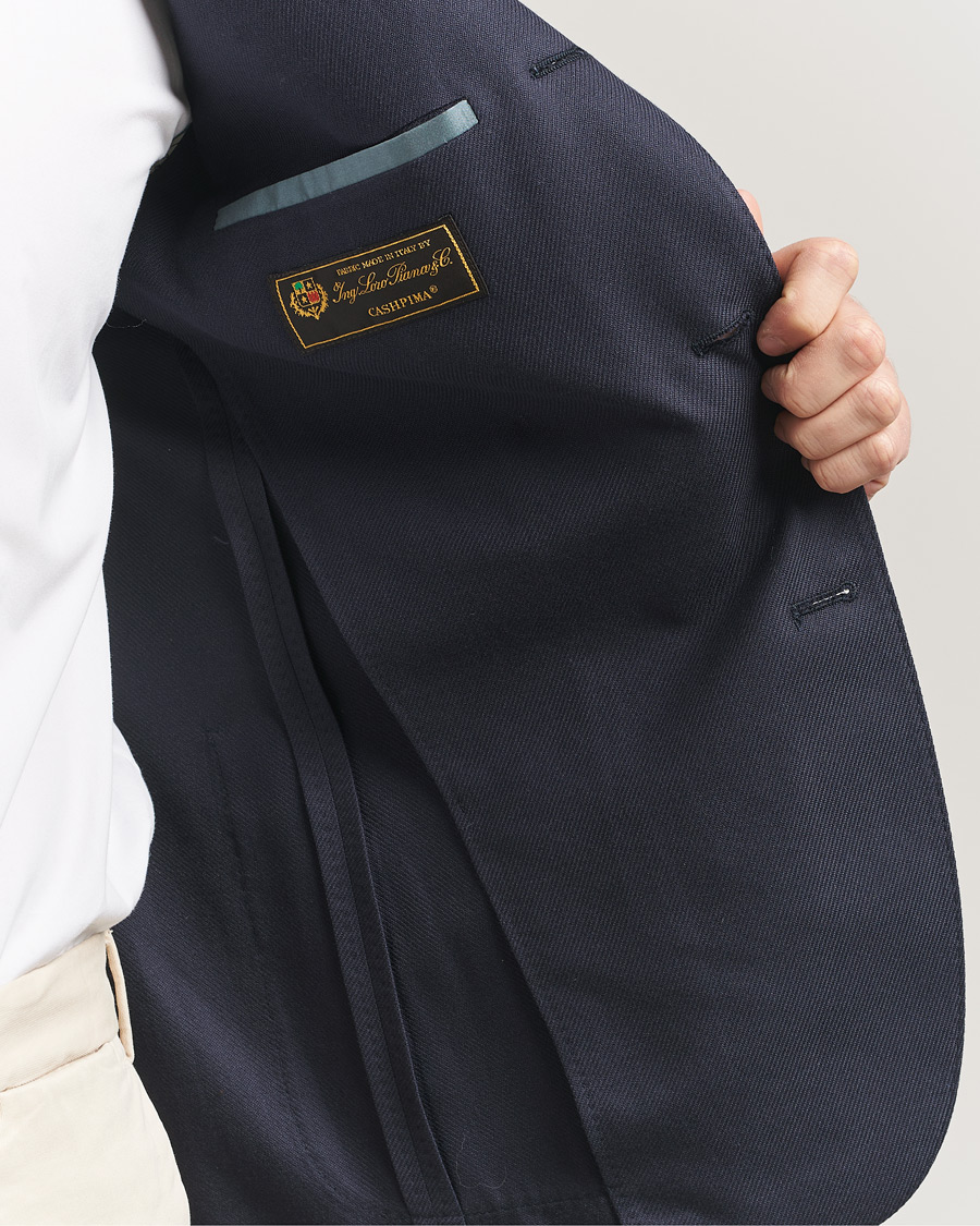 Homme | Blazers | Boglioli | K Jacket Loro Piana Cotton/Cashmere Blazer Navy