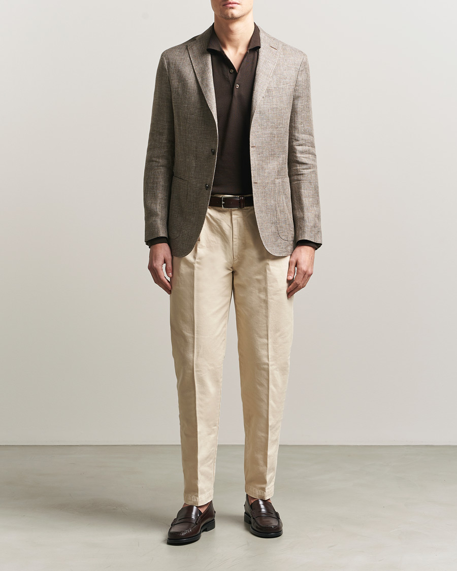 Heren | Blazers | Boglioli | K Jacket Prince Of Wales Blazer Taupe