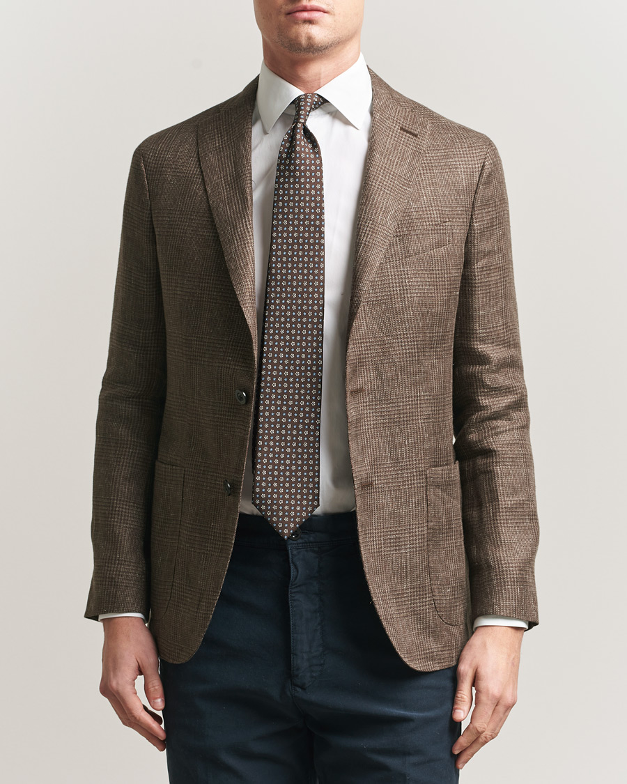 Homme | Blazers | Boglioli | K Jacket Prince Of Wales Blazer Dark Brown