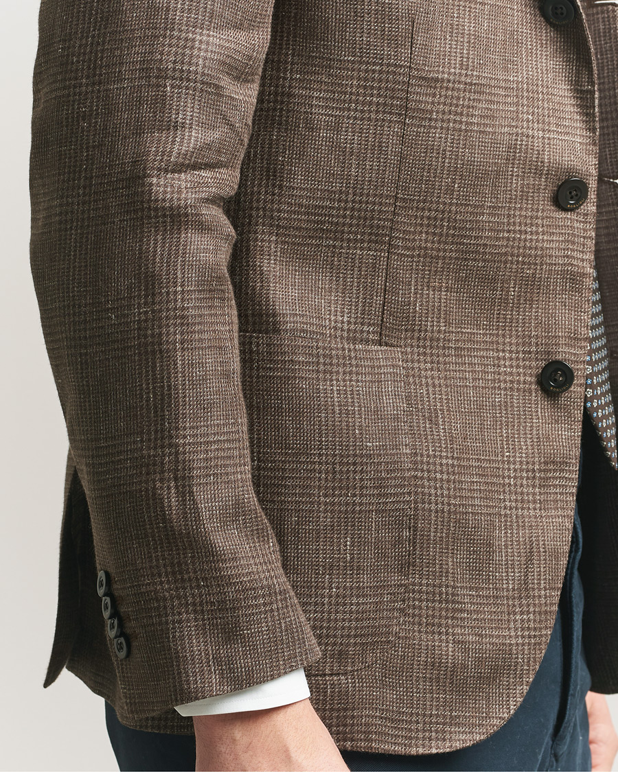 Homme | Blazers | Boglioli | K Jacket Prince Of Wales Blazer Dark Brown