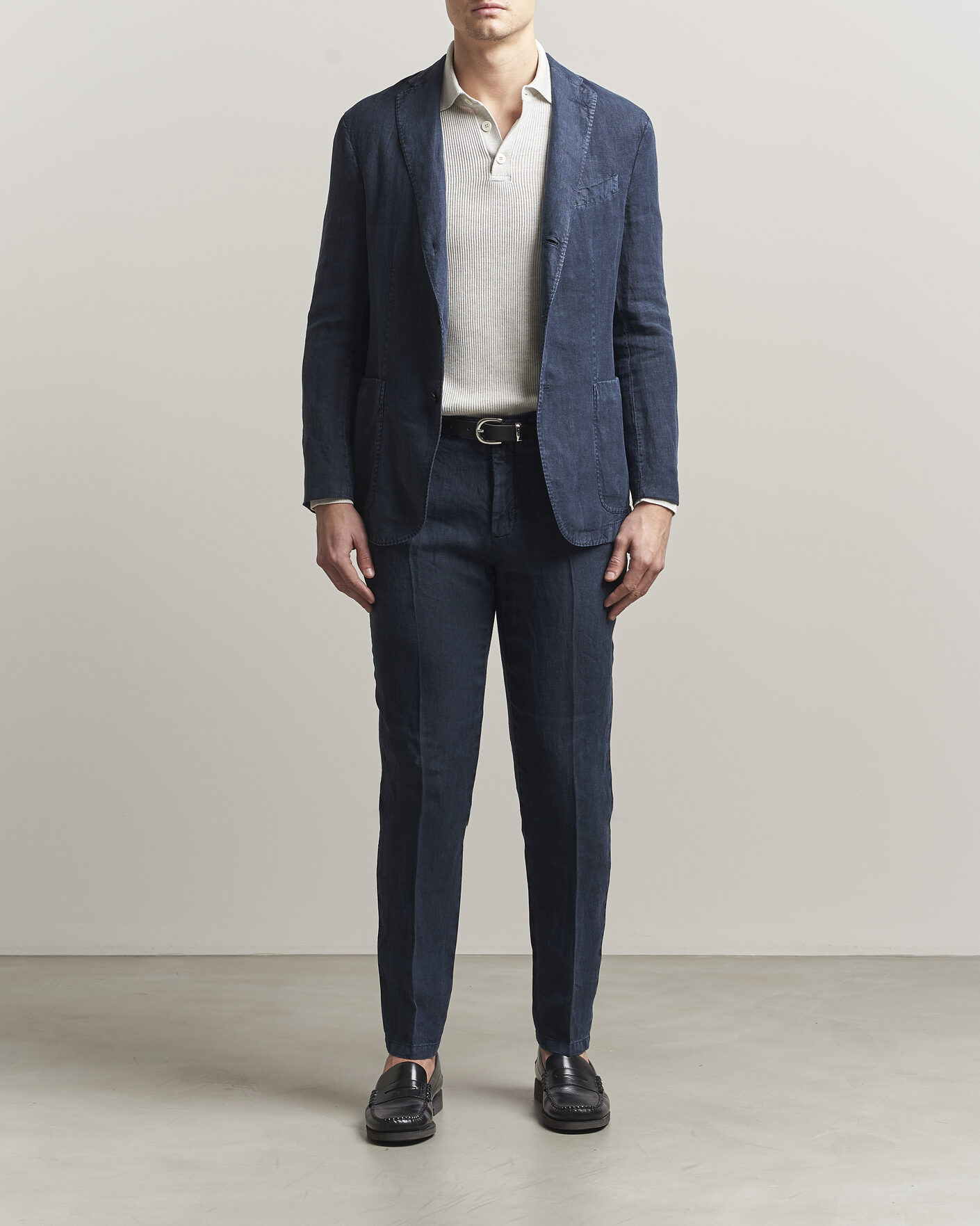 Heren | Pakken | Boglioli | K Jacket Linen Suit Navy