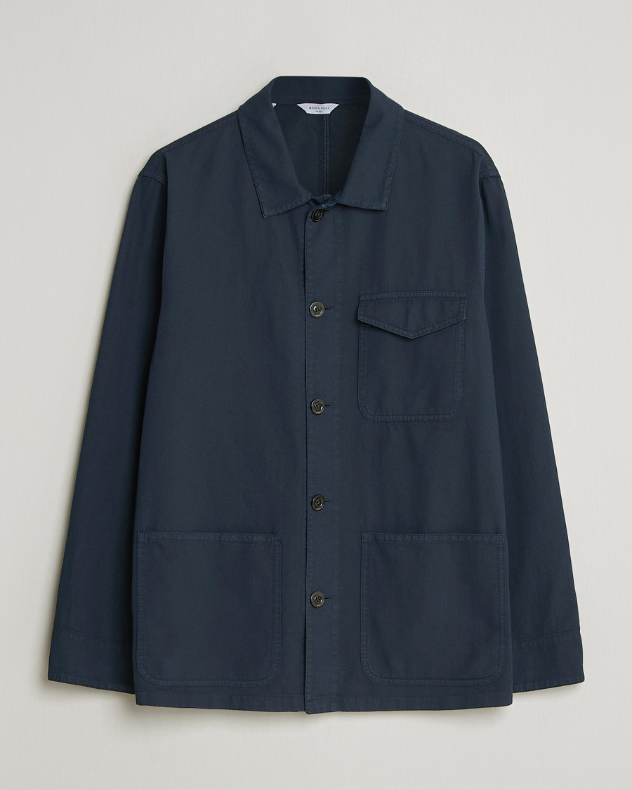 Homme | Manteaux Et Vestes | Boglioli | Cotton Gabardine Work Jacket Navy