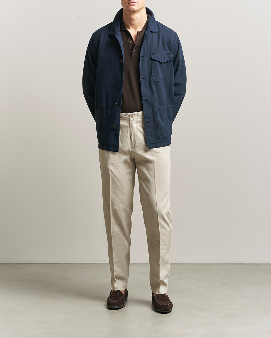 Heren | Jassen | Boglioli | Cotton Gabardine Work Jacket Navy