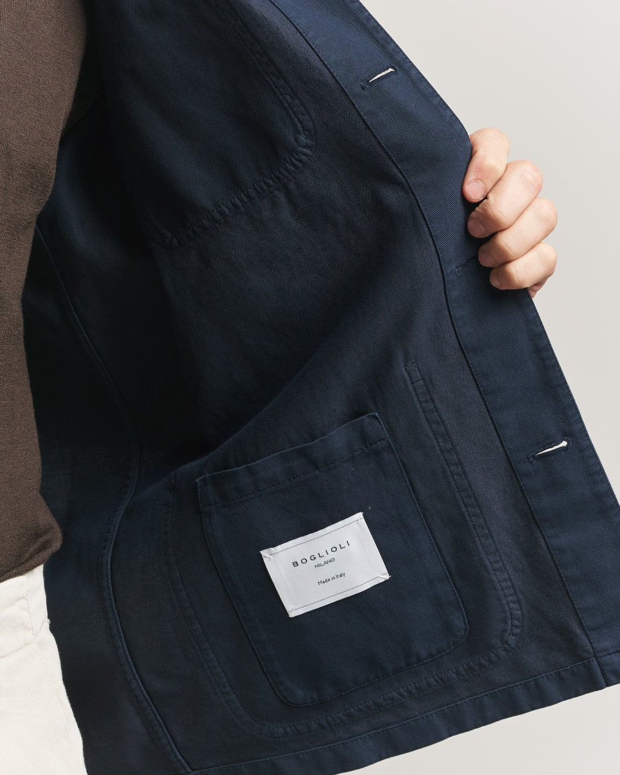 Heren | Jassen | Boglioli | Cotton Gabardine Work Jacket Navy