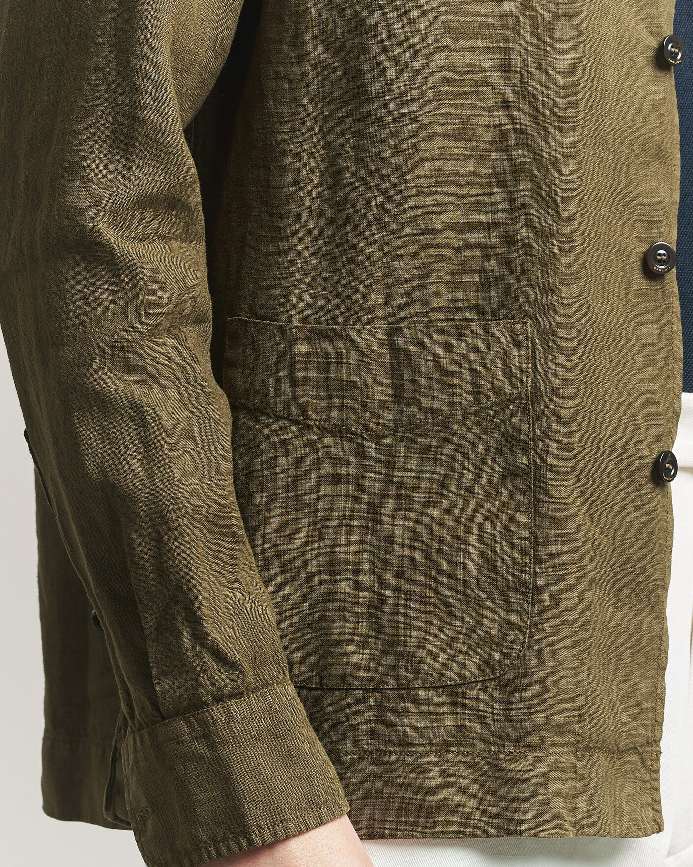 Homme | Manteaux Et Vestes | Boglioli | Linen Painter Jacket Military