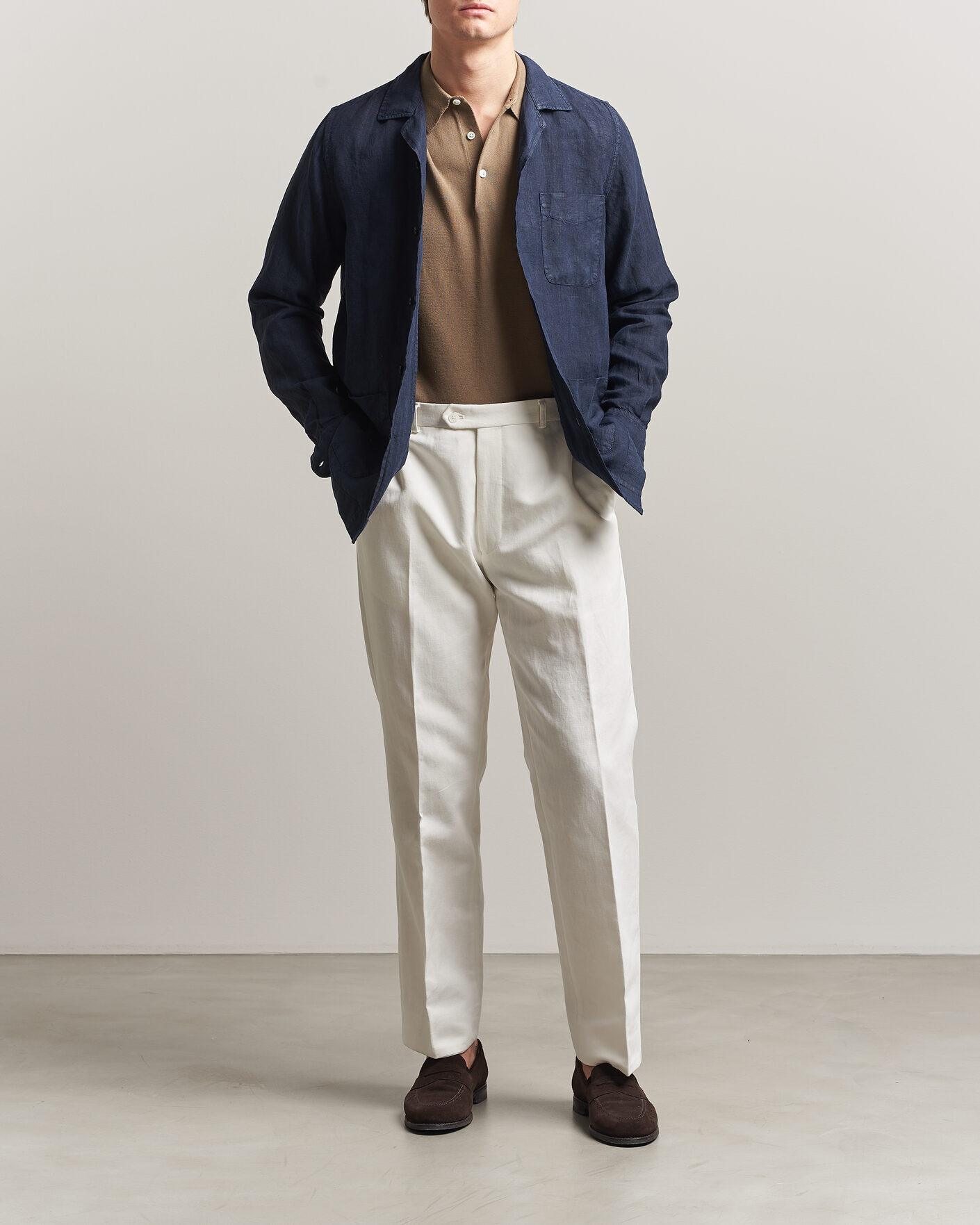 Heren | Jassen | Boglioli | Linen Painter Jacket Navy