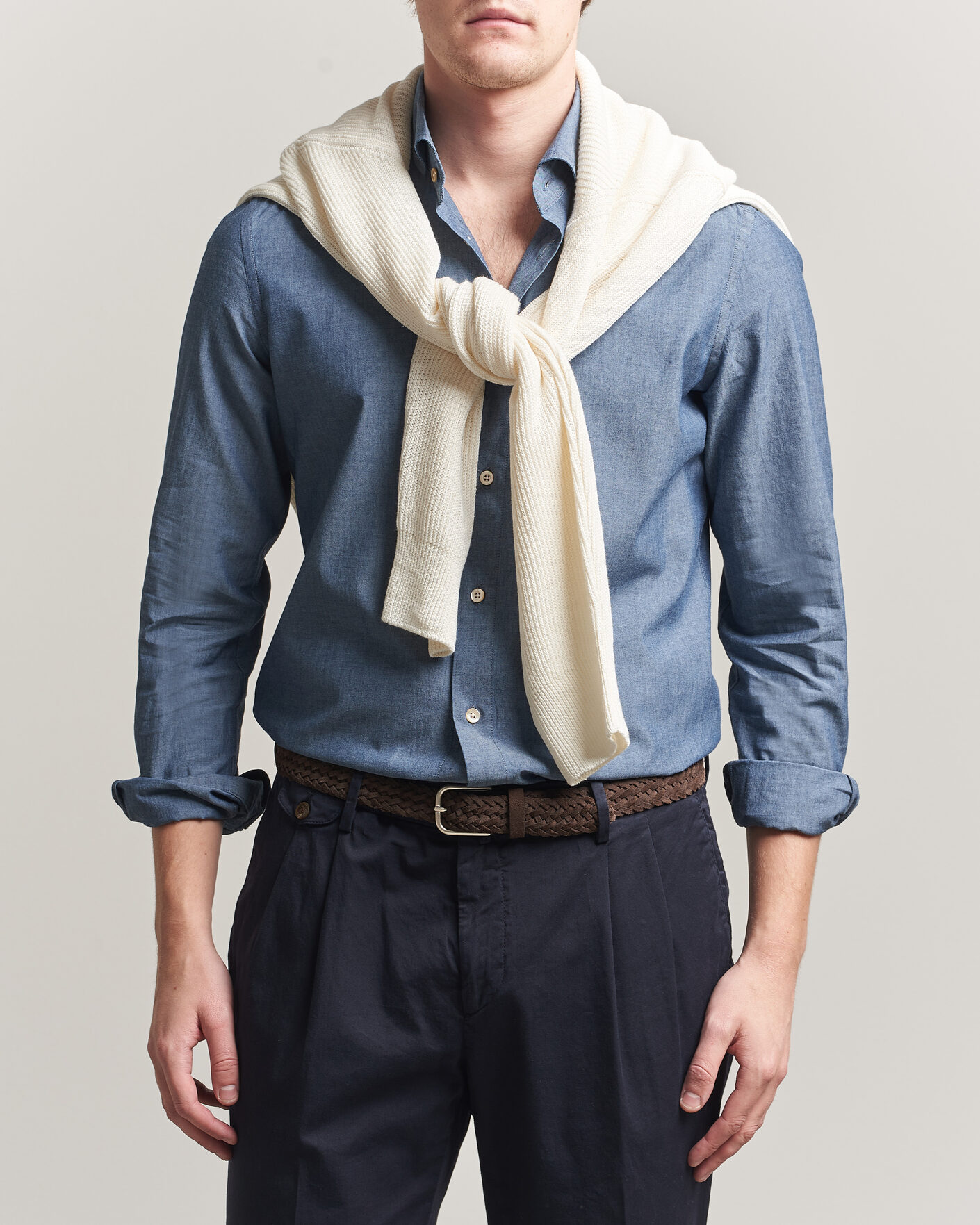 Homme | Chemises | Boglioli | Chambray Shirt Medium Blue