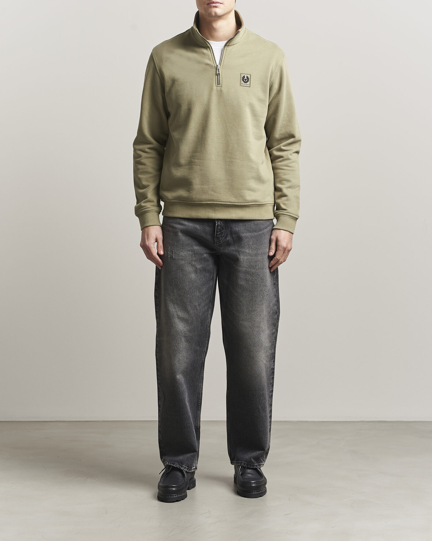 Heren | Truien | Belstaff | Signature Half Zip Sweatshirt Fatigue Green