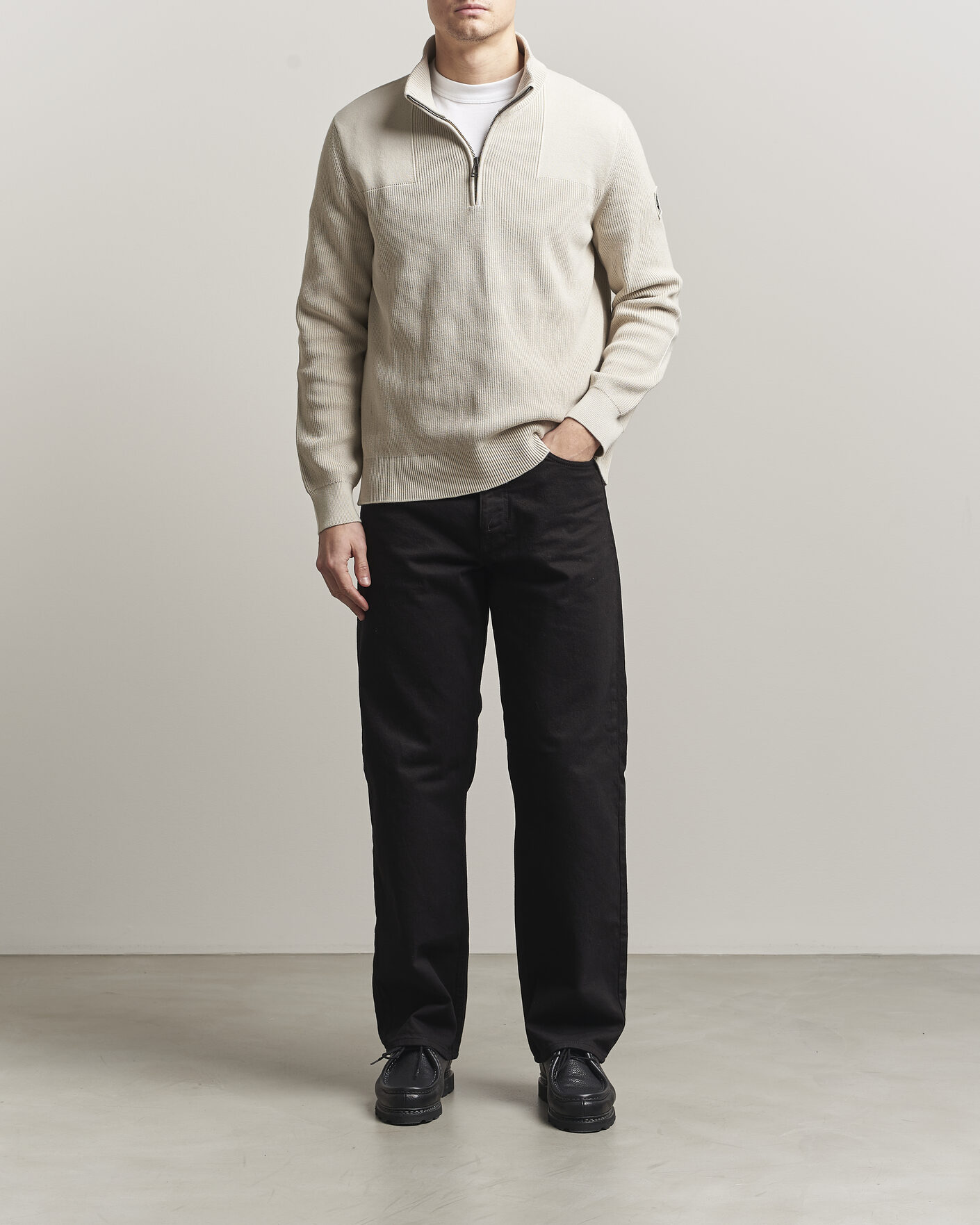 Homme | Pulls Et Tricots | Belstaff | Commander Half Zip Silver Birch