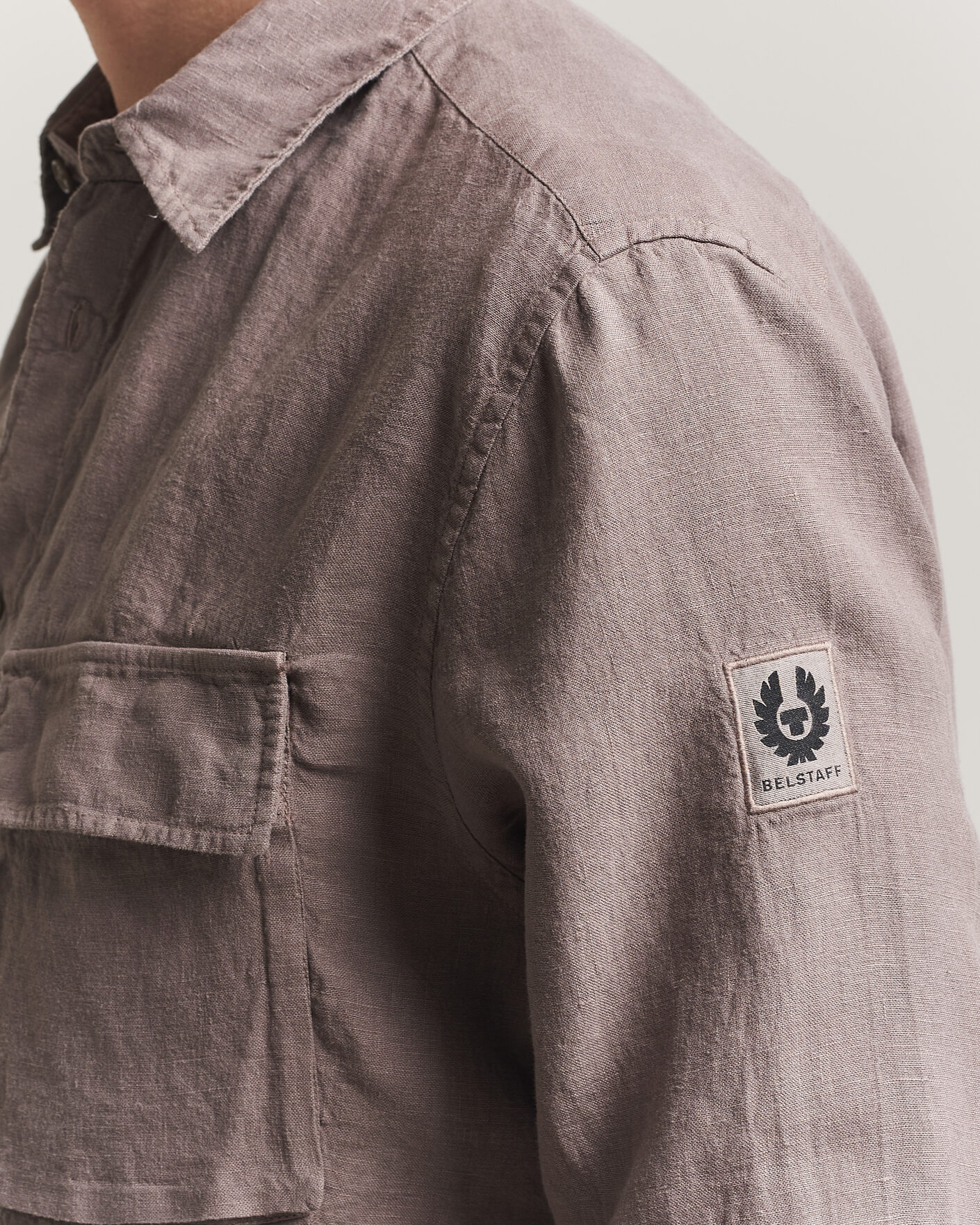 Heren | Overhemden | Belstaff | Scale Linen Shirt Asphalt 