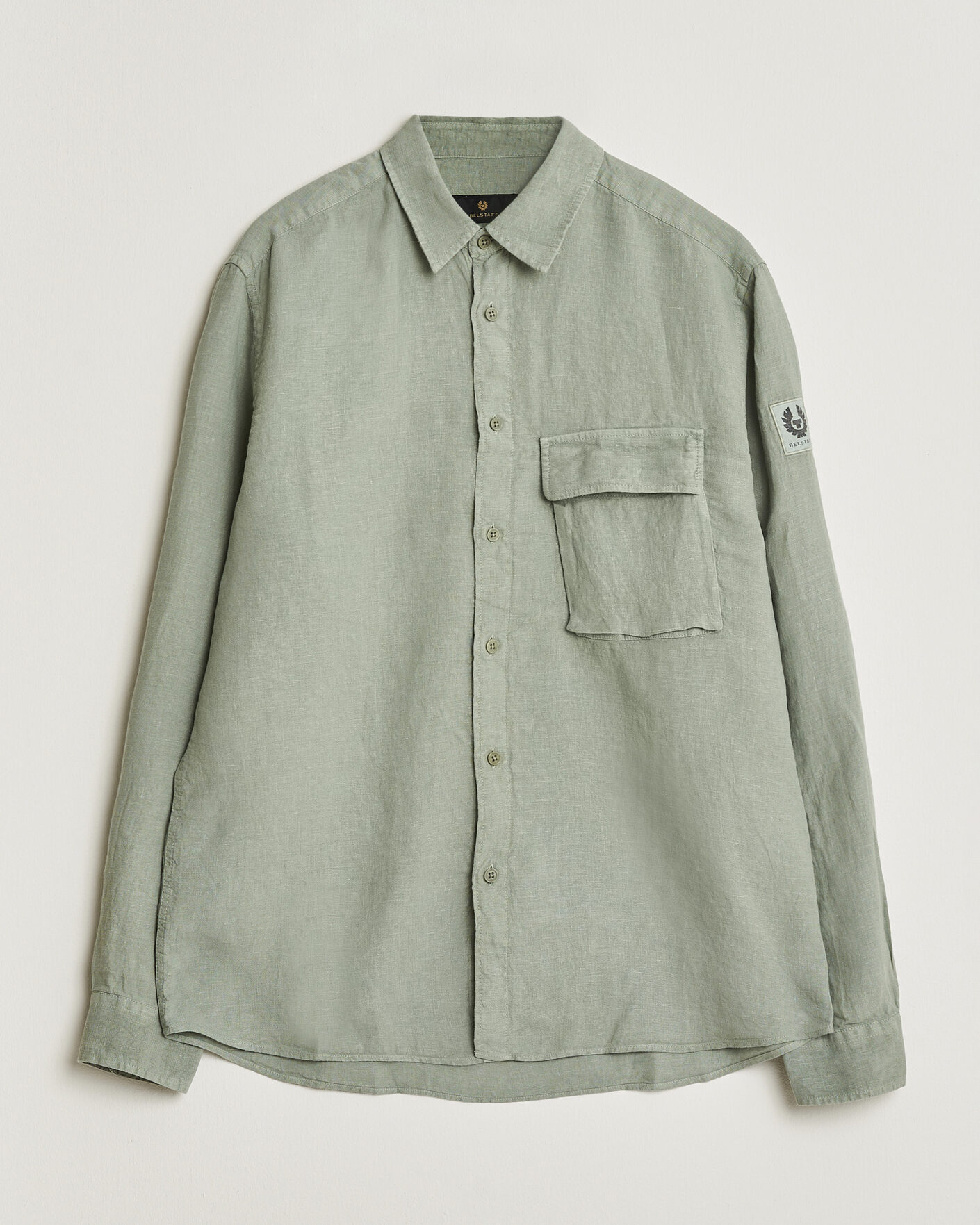 Heren | Overhemden | Belstaff | Scale Linen Shirt Lichen