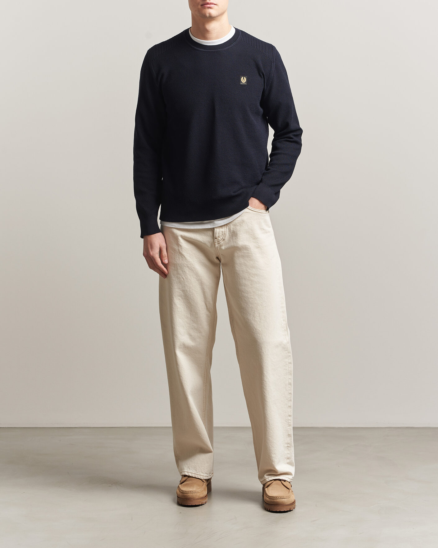 Homme | Pulls Et Tricots | Belstaff | Coast Knitted Crew Neck Dark Ink