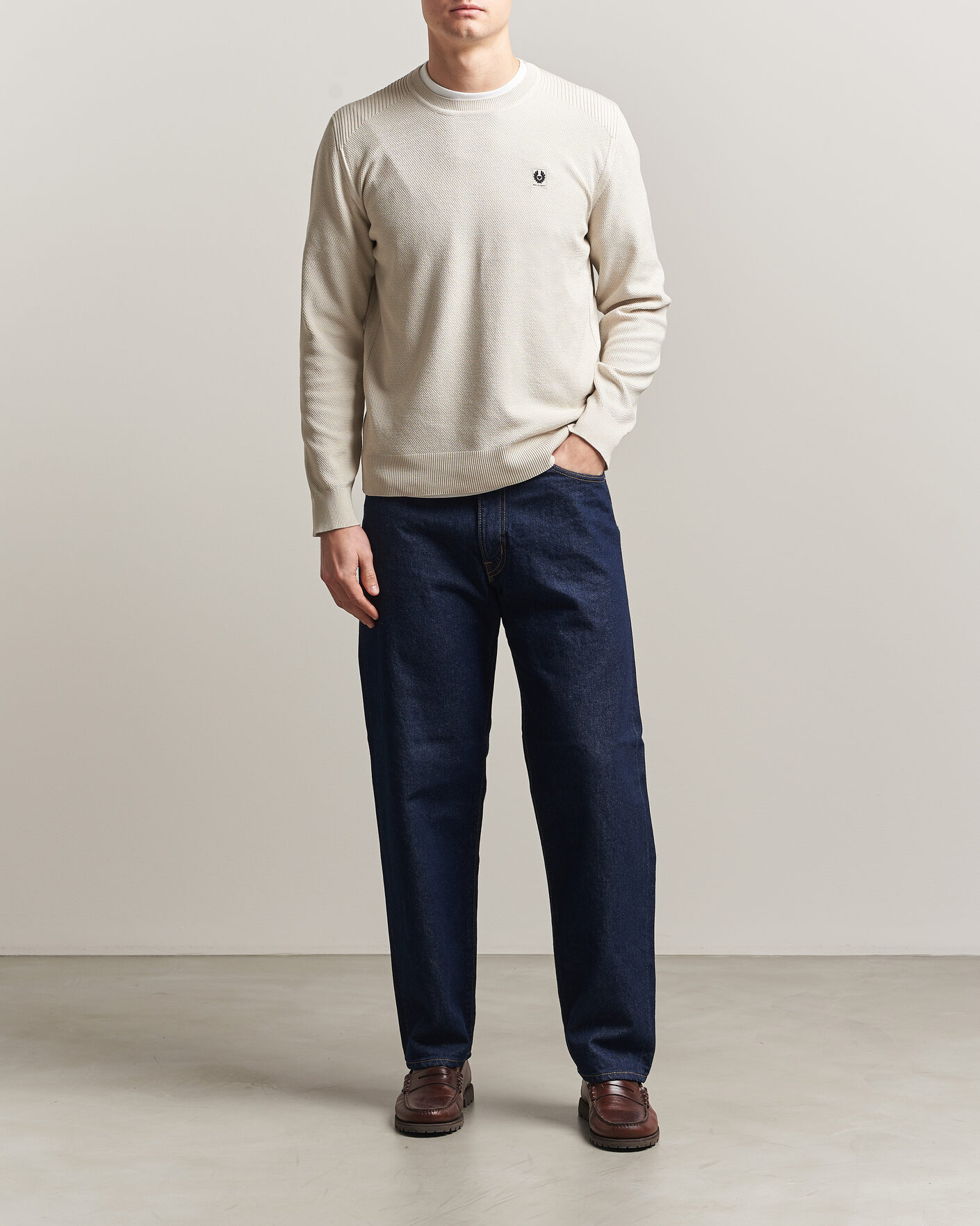 Heren | Truien | Belstaff | Coast Knitted Crew Neck Silver Birch