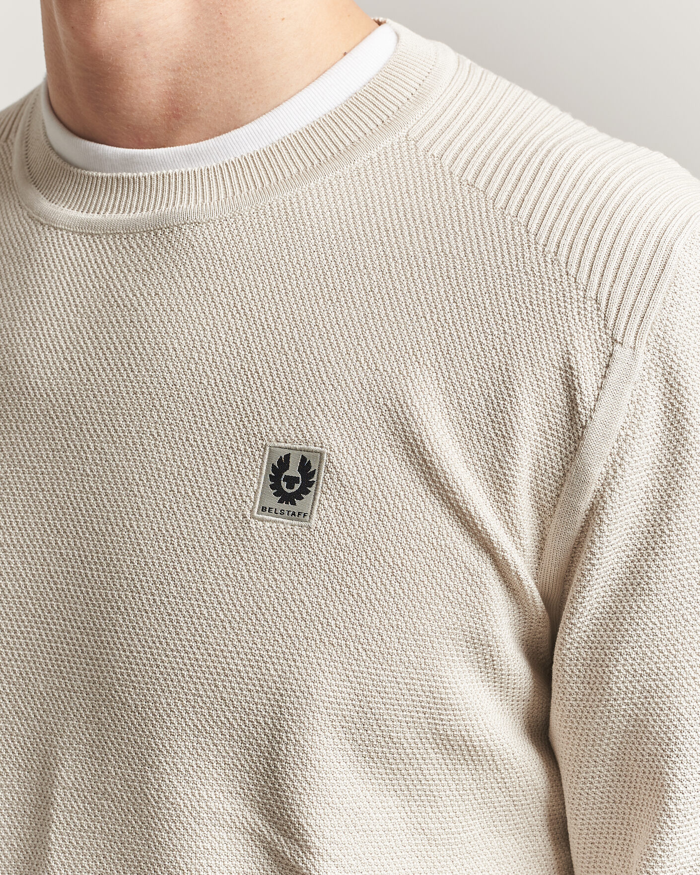 Homme | Pulls Et Tricots | Belstaff | Coast Knitted Crew Neck Silver Birch