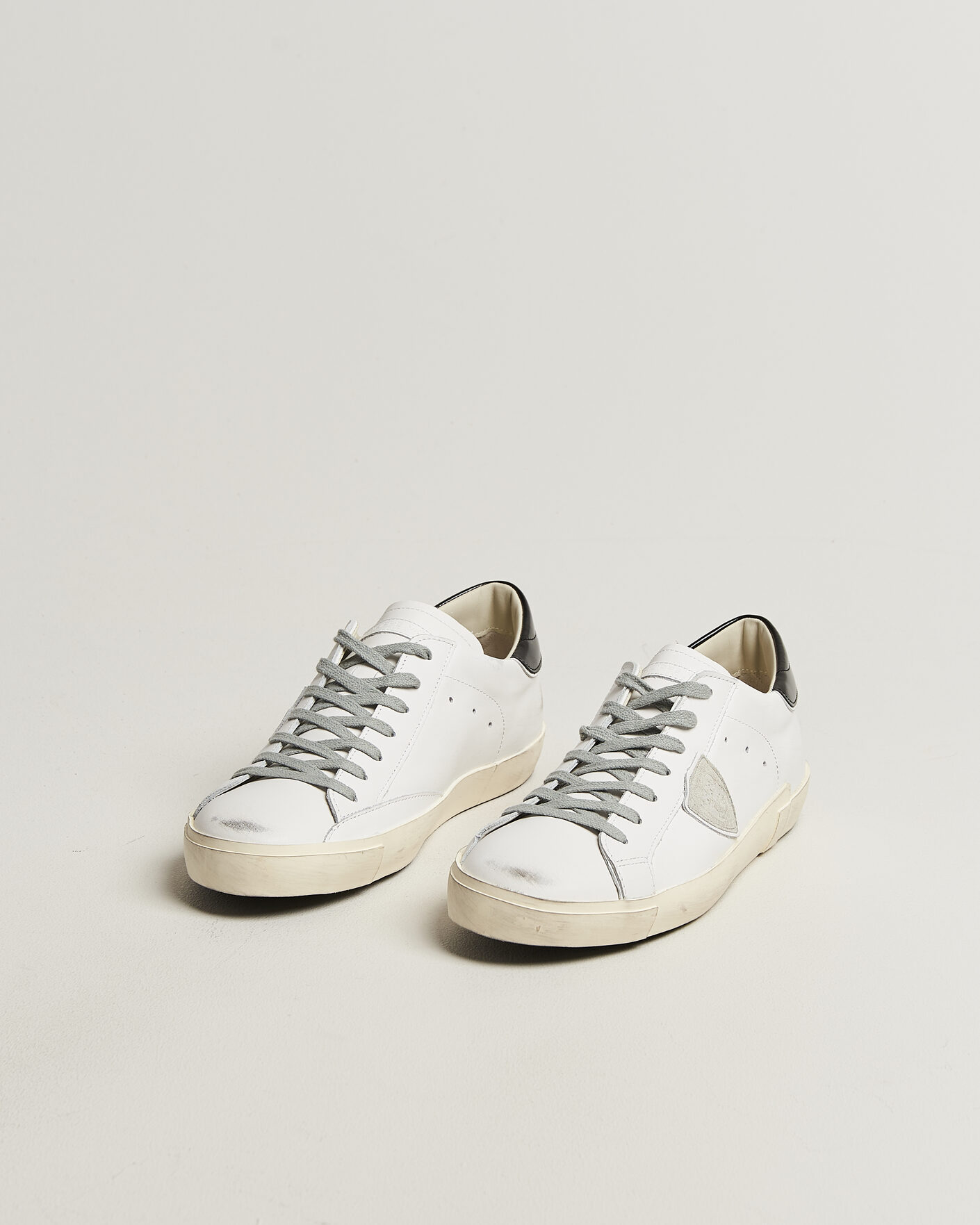 Homme | Baskets | Philippe Model | PRSX Low Top Canvas Mix Sneaker White/Black
