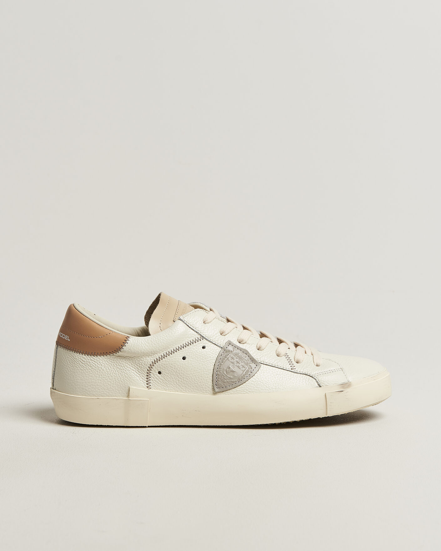 Homme | Baskets | Philippe Model | PRSX Low Top Canvas Mix Sneaker White/Beige