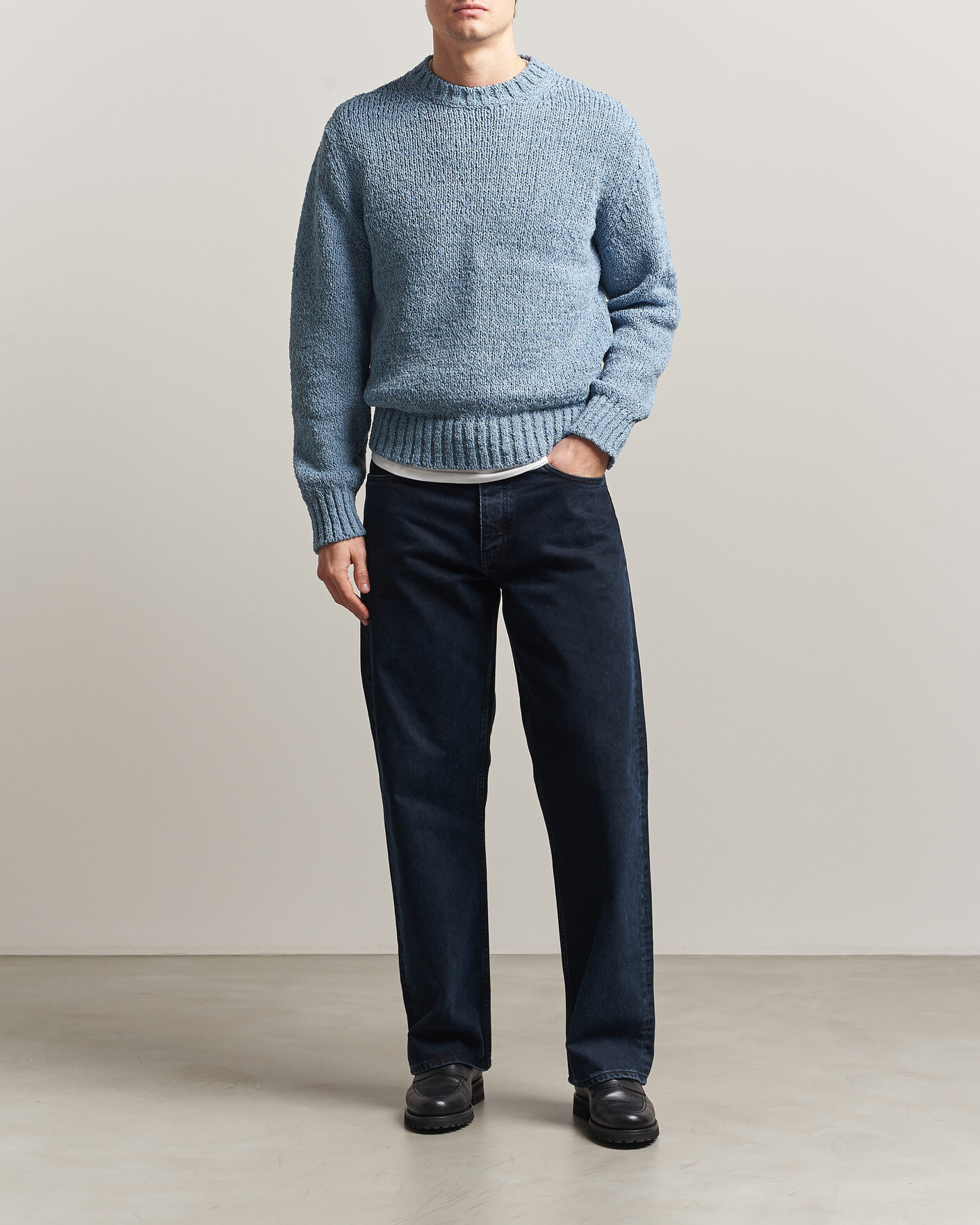 Heren | Truien | Sunflower | Frederik Cotton Blend Sweater Light Blue