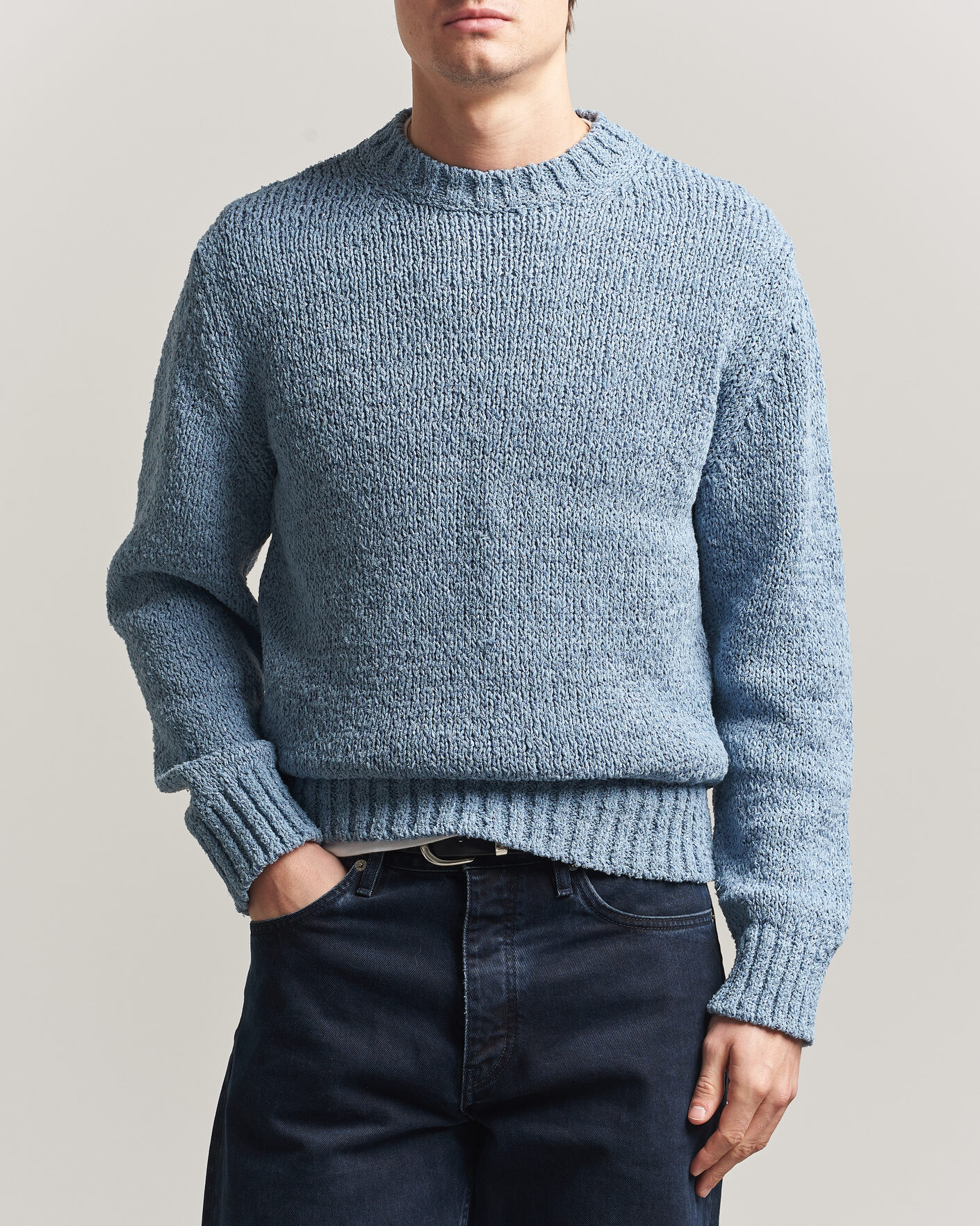 Heren | Truien | Sunflower | Frederik Cotton Blend Sweater Light Blue