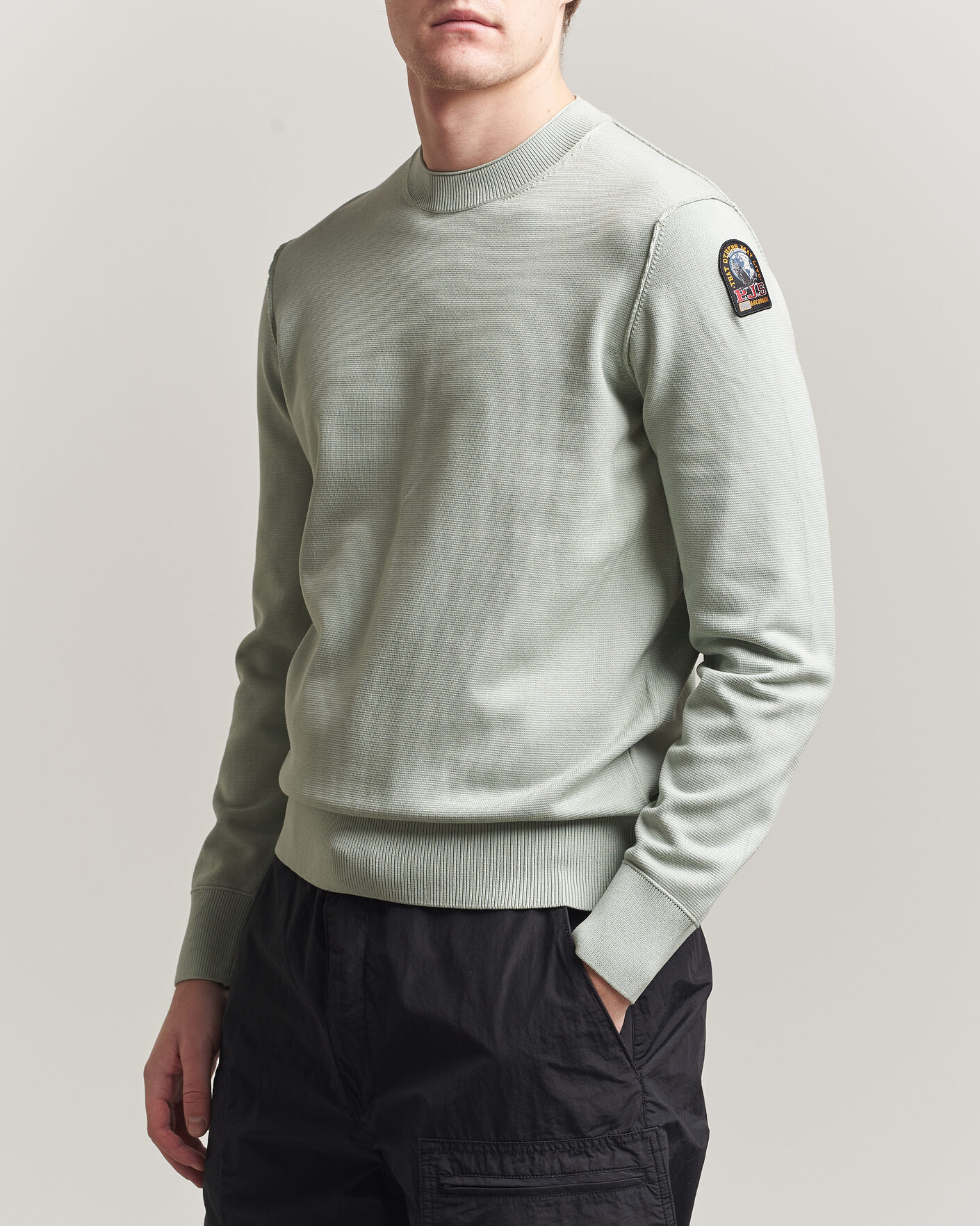 Homme | Pulls Et Tricots | Parajumpers | Basic Braw Knitted Sweater Fresh Grey