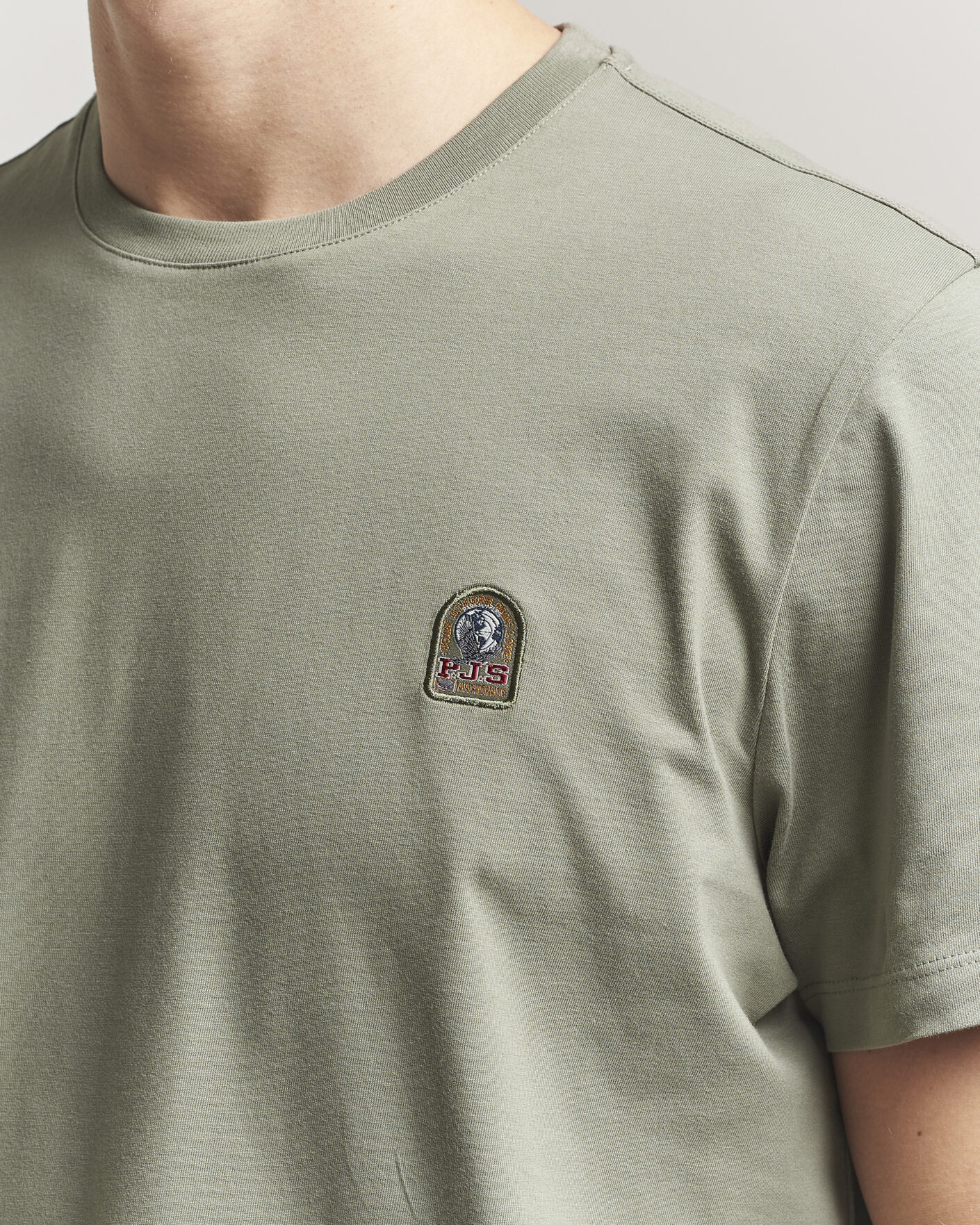 Heren | T-shirts | Parajumpers | Patch Crew Neck T-Shirt Ashen Sage