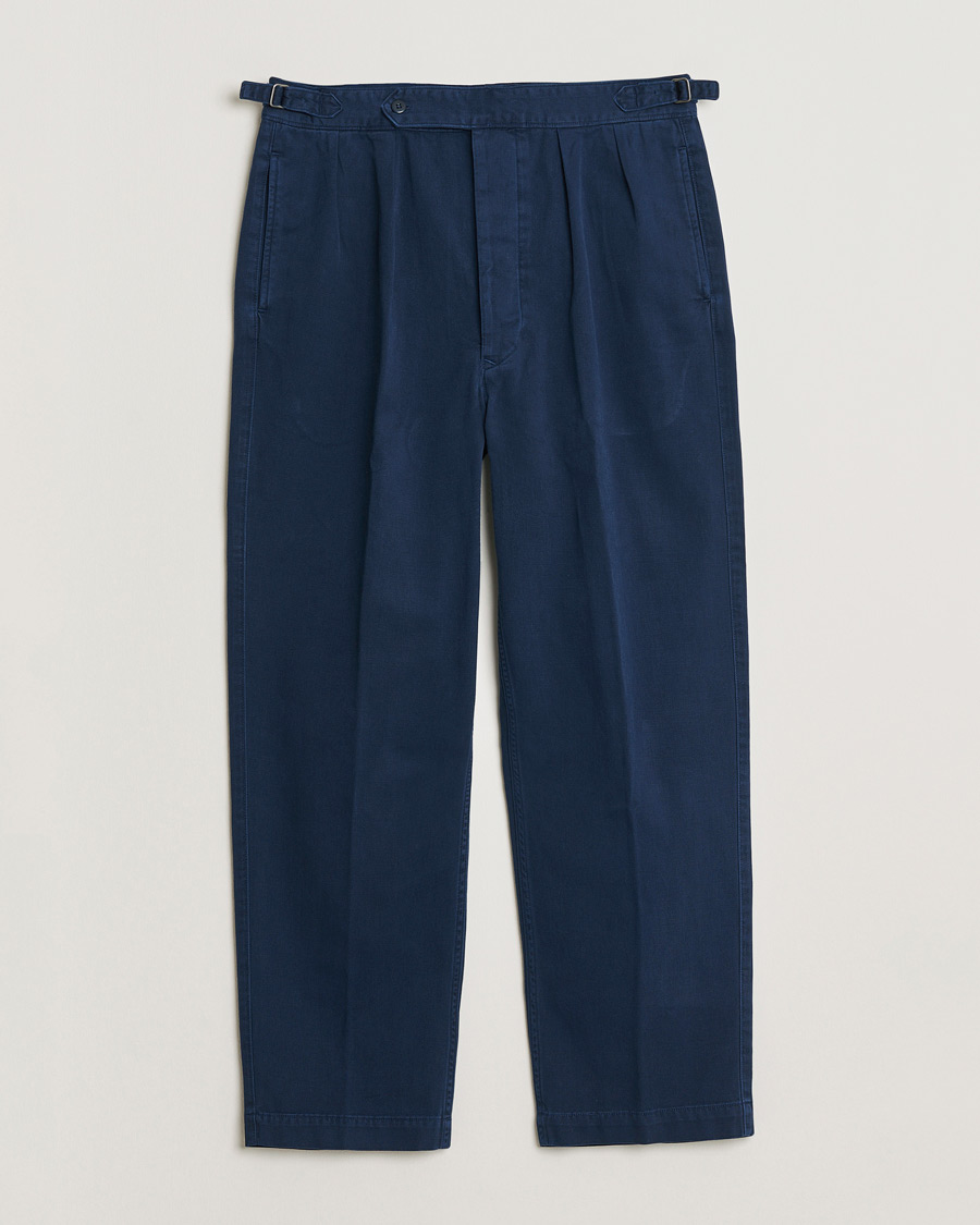 Heren | Broeken | Polo Ralph Lauren | Pleated Cotton Twill Chinos Dark Cobalt