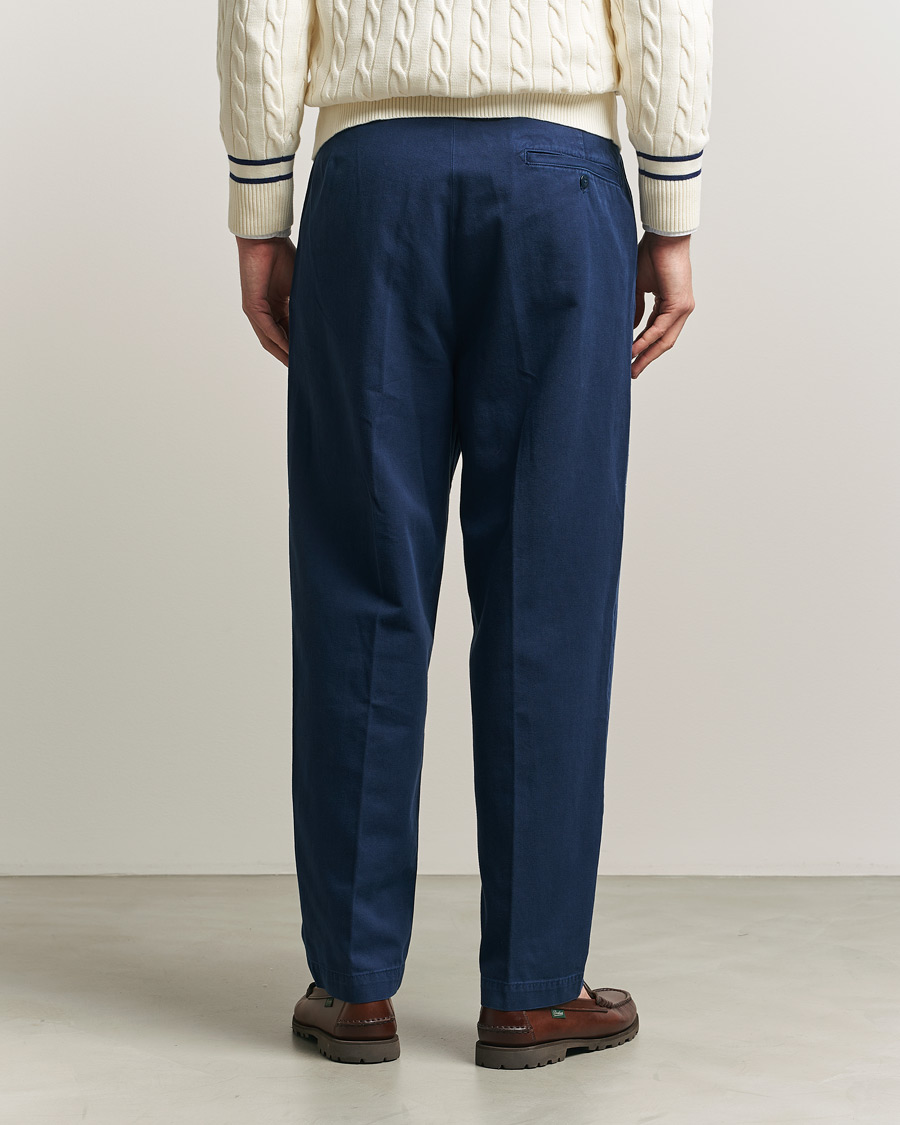 Homme | Pantalons | Polo Ralph Lauren | Pleated Cotton Twill Chinos Dark Cobalt