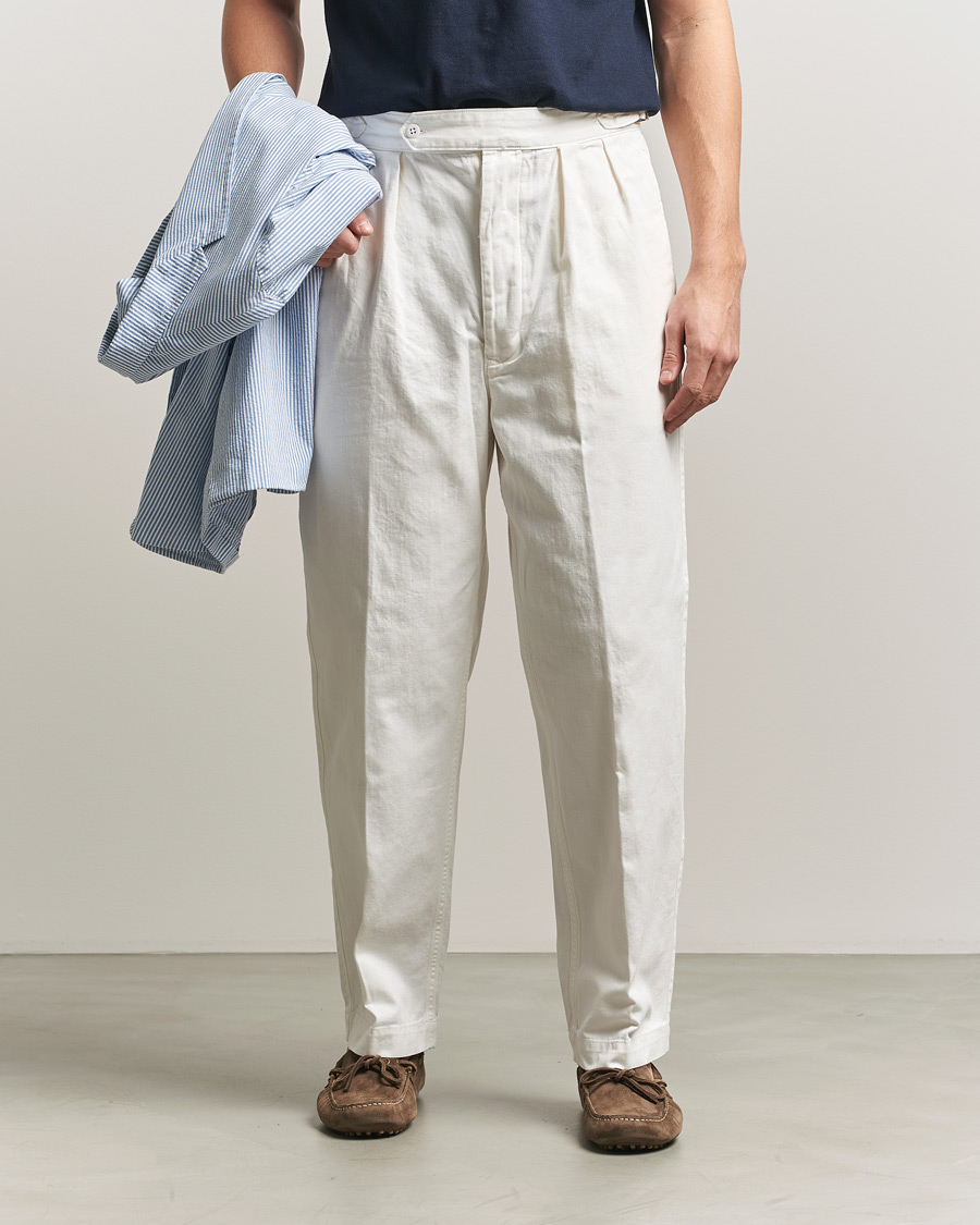 Heren | Broeken | Polo Ralph Lauren | Pleated Cotton Twill Chinos Deckwash White