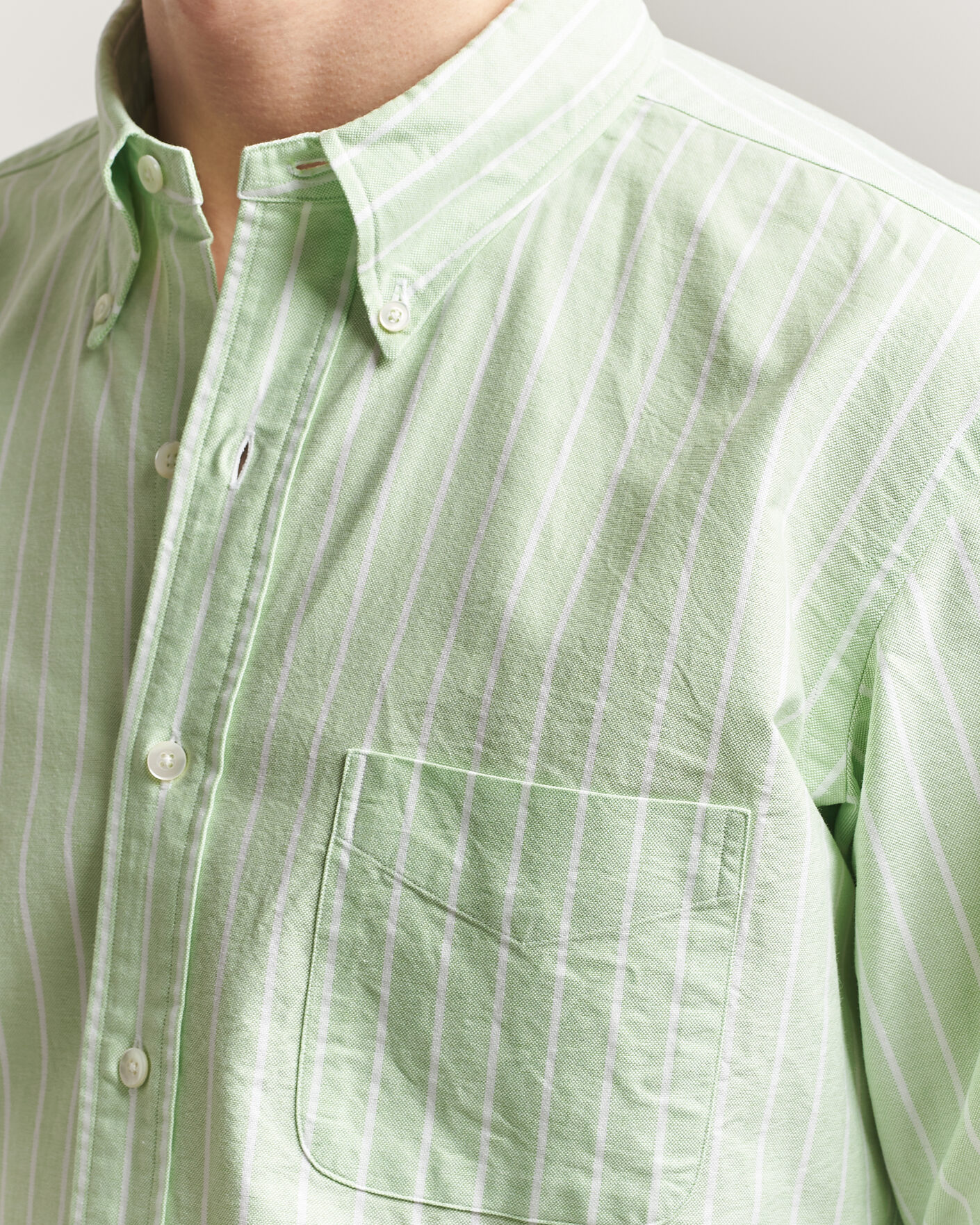 Homme | Chemises | Kamakura Shirts | Vintage Ivy Oxford BD Shirt Green Blazer Stripe