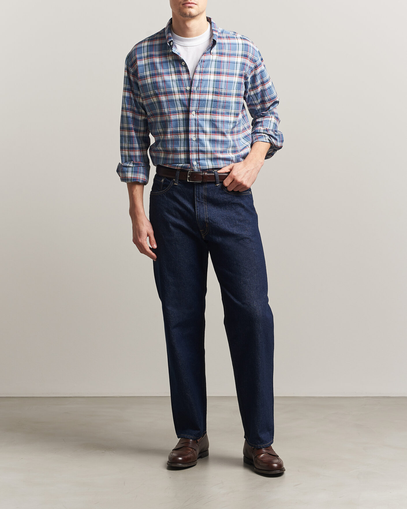 Homme | Chemises | Kamakura Shirts | Vintage Ivy Button Down Shirt Blue Madras