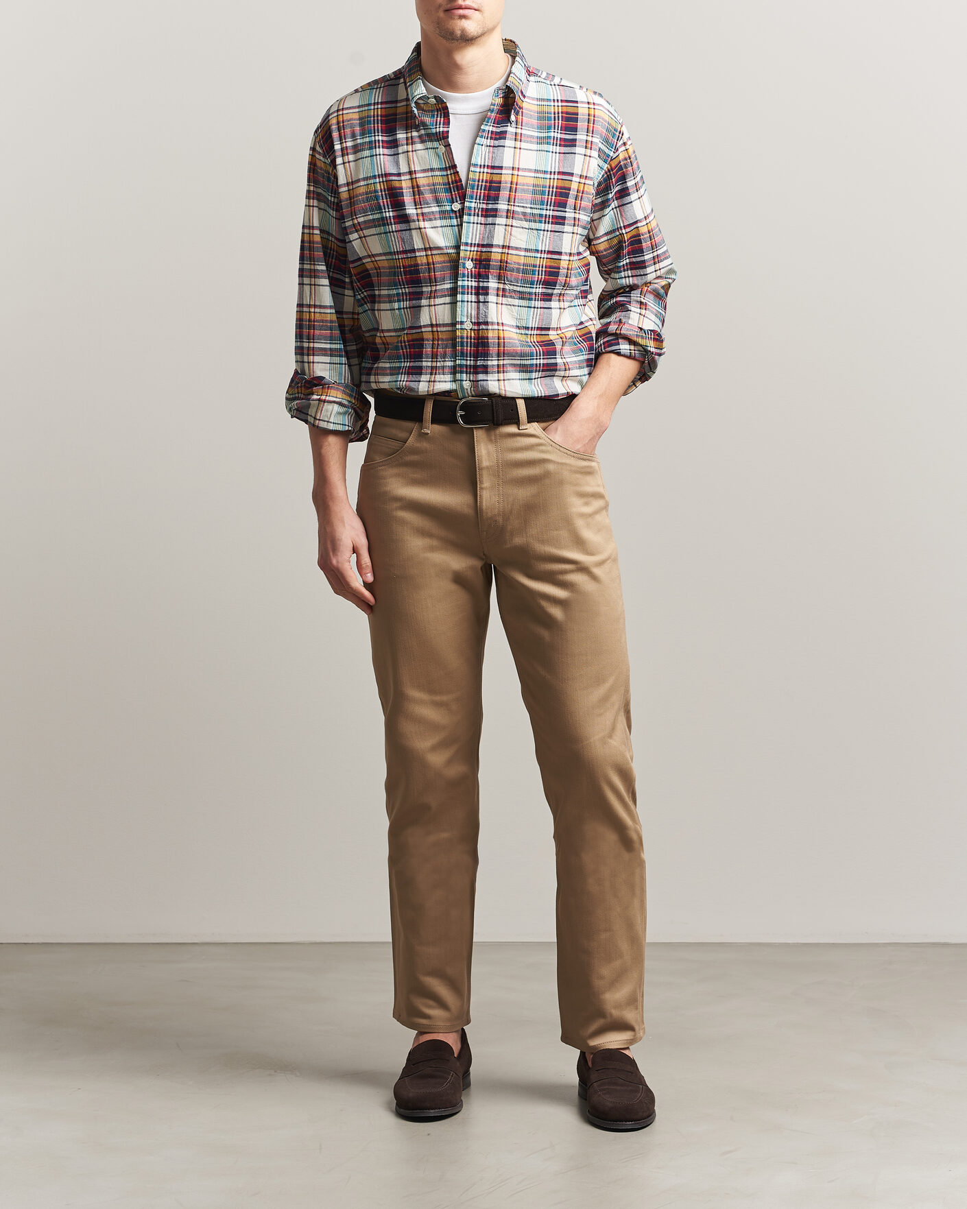 Homme | Chemises | Kamakura Shirts | Vintage Ivy Button Down Shirt Yellow Madras