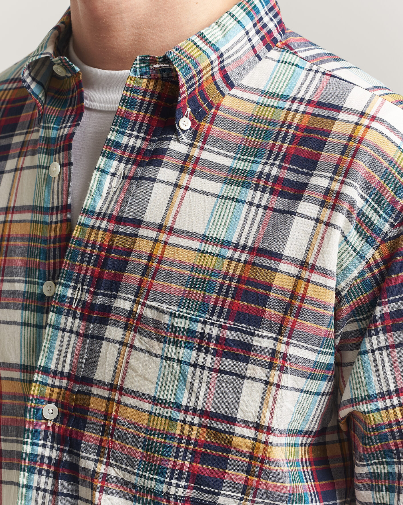 Homme | Chemises | Kamakura Shirts | Vintage Ivy Button Down Shirt Yellow Madras