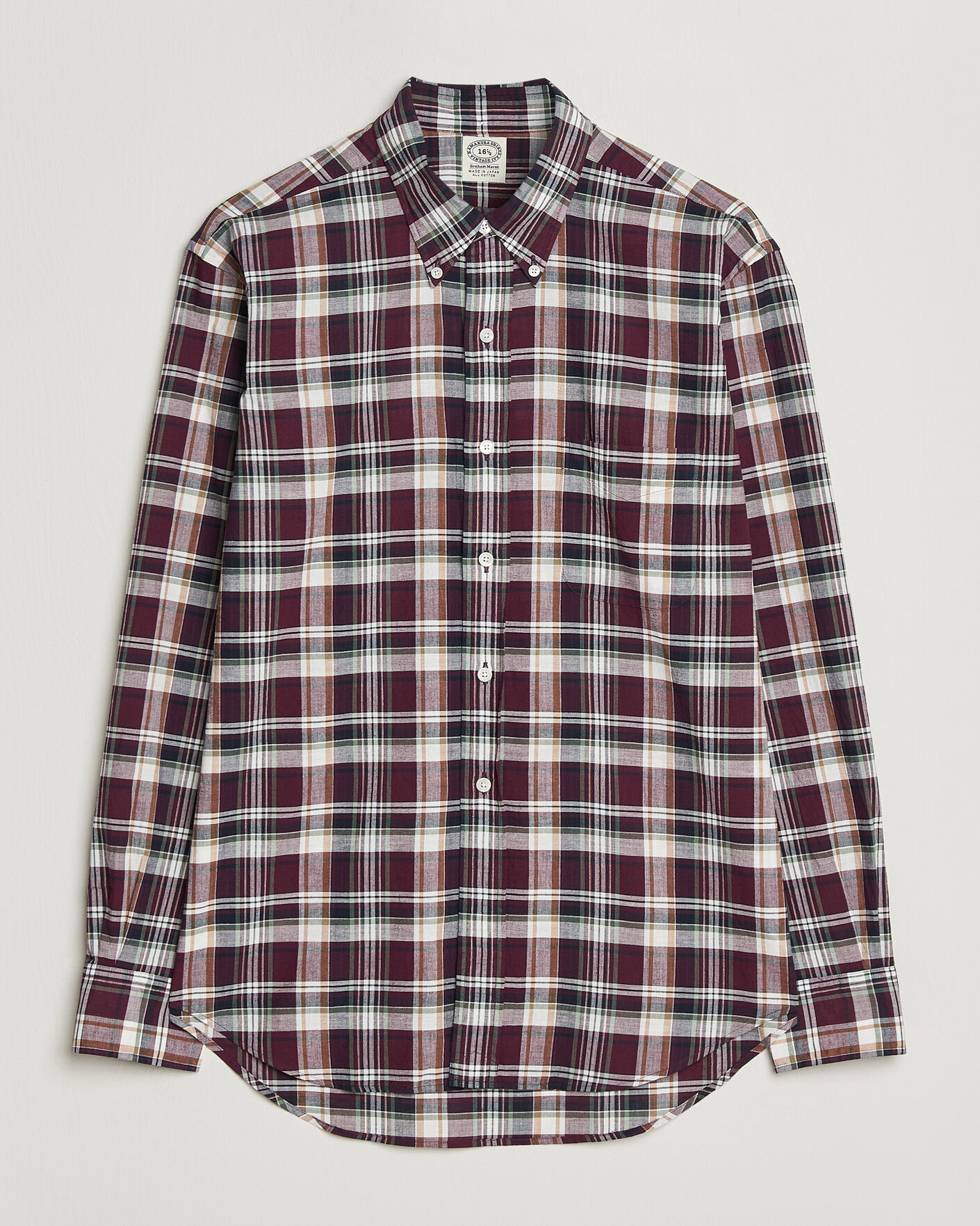 Homme | Chemises | Kamakura Shirts | Vintage Ivy Button Down Shirt Red Madras